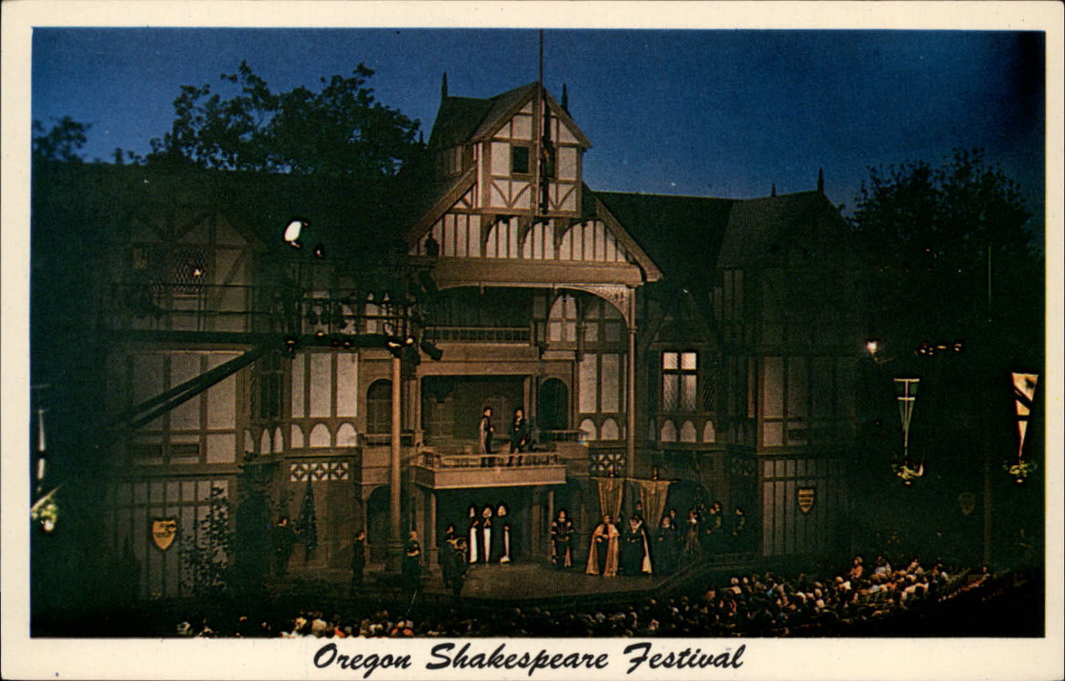 Ashland Oregon Lithia Park Shakespearean Festival stage unused vintage postcard