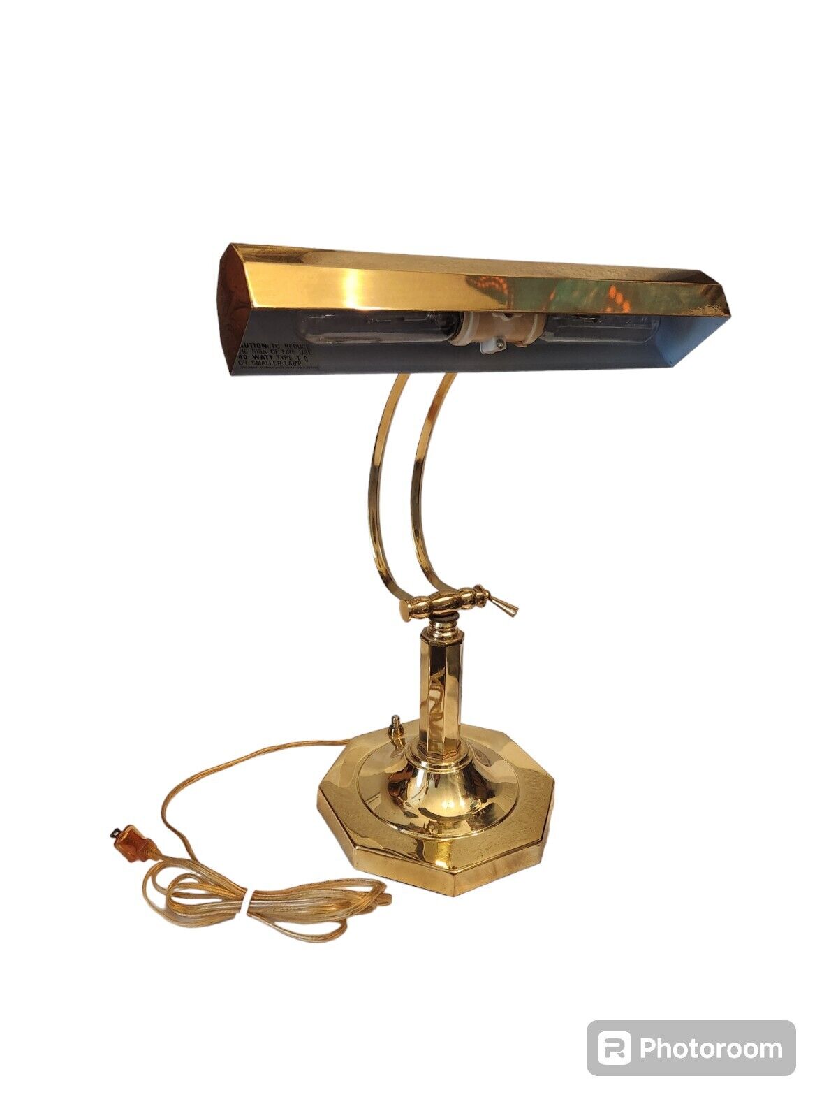 VTG Classic Brass Adjustable Table Desk Lamp. Art Deco And Mid-Century Modern