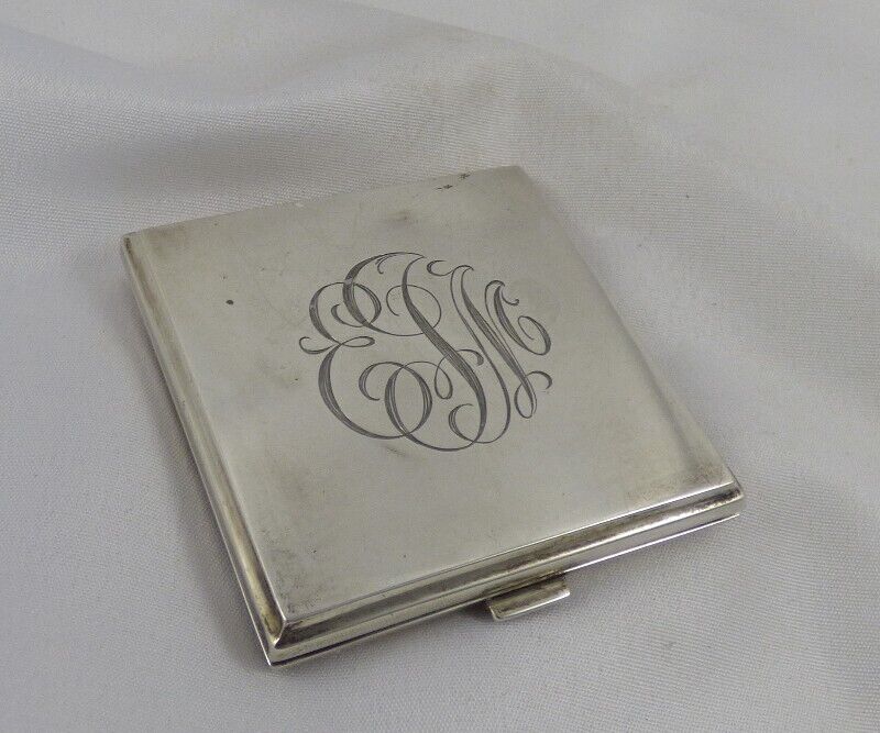 Sterling Silver (R. Blackinton & Co.) Mirrored Compact Monogrammed & Dated 1949