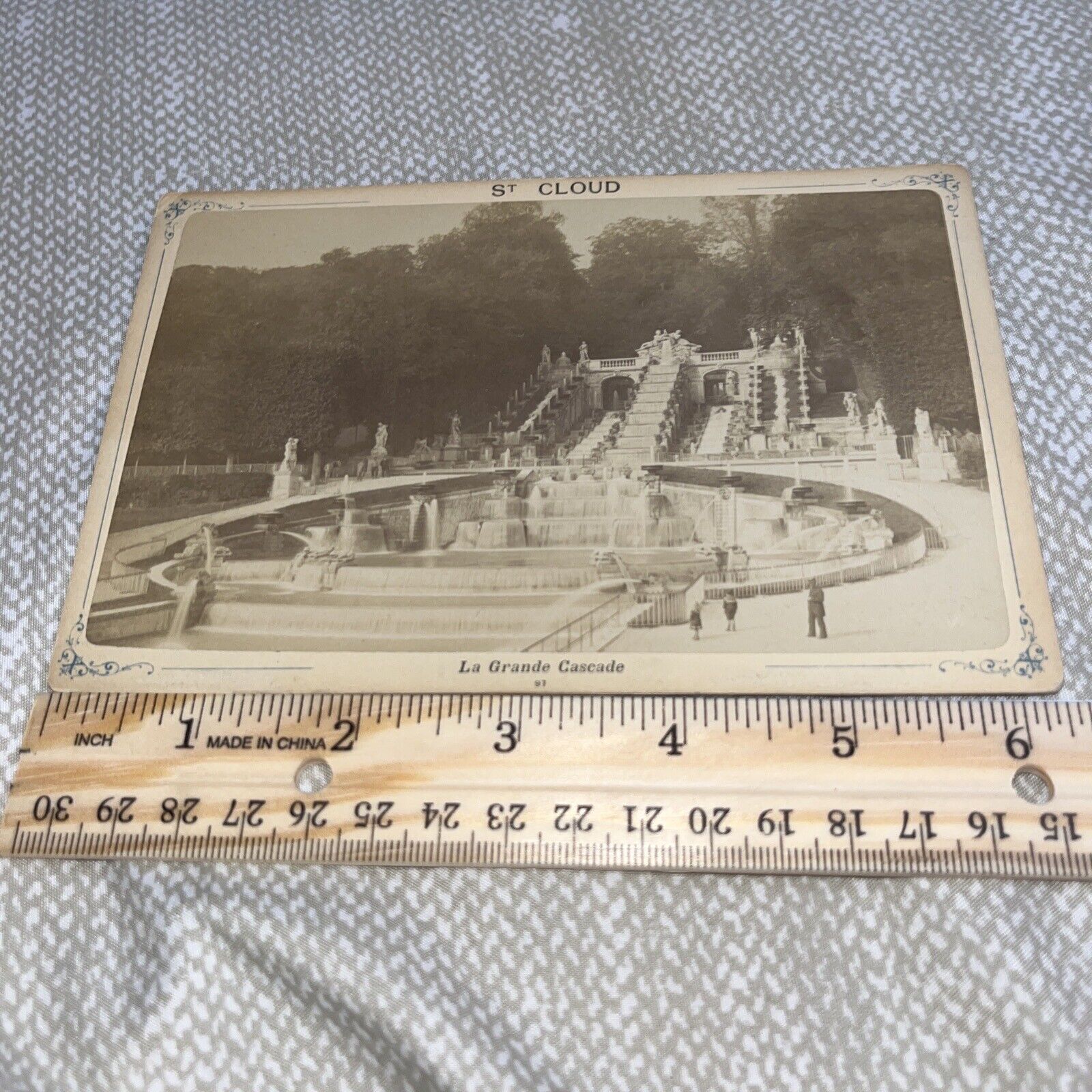 Antique Cabinet Card Albert Hautecœur Photo: St Cloud La Grande Cascade France