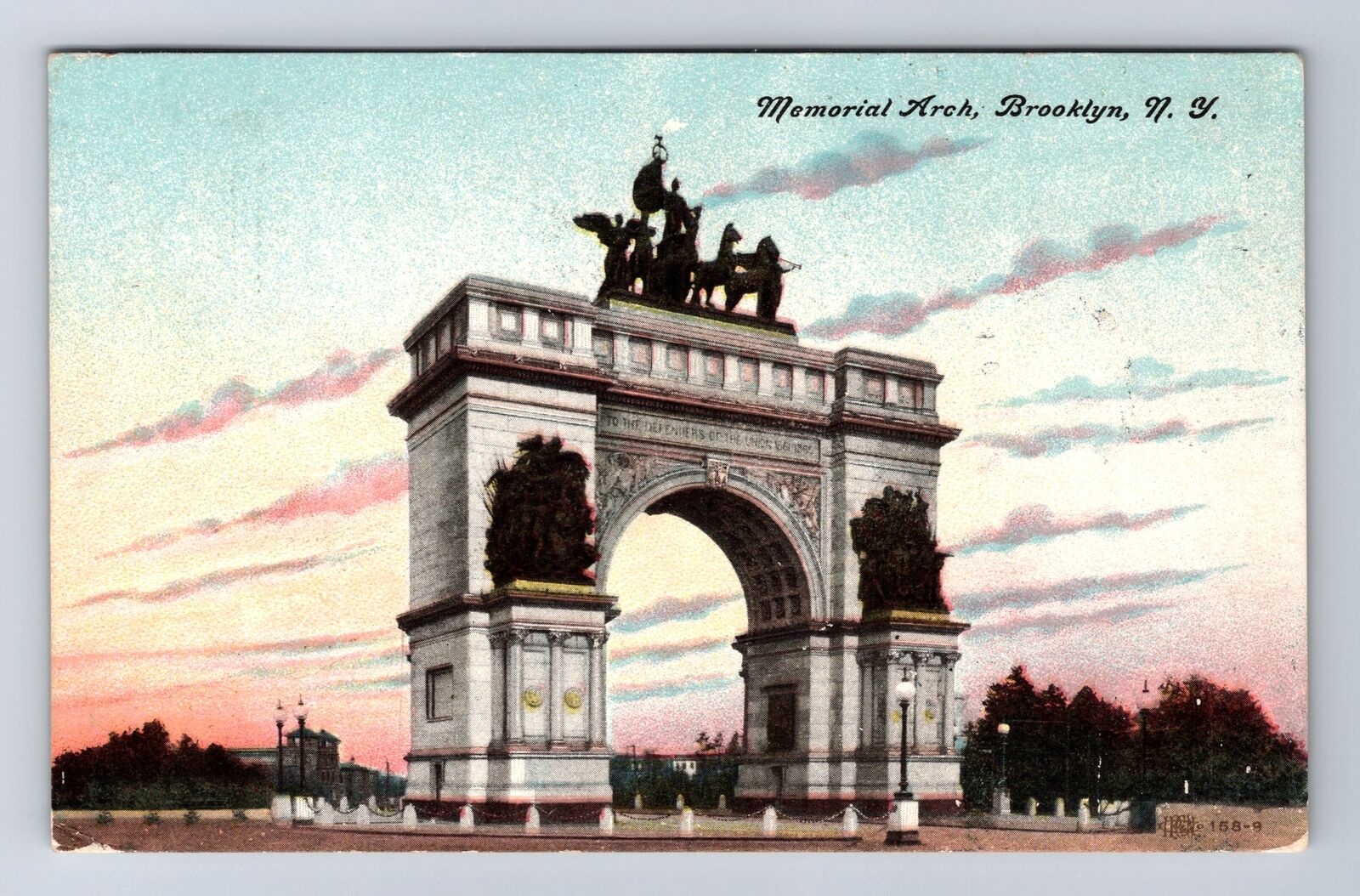 Brooklyn NY-New York, Memorial Arch, Scenic View Antique, Vintage c1908 Postcard