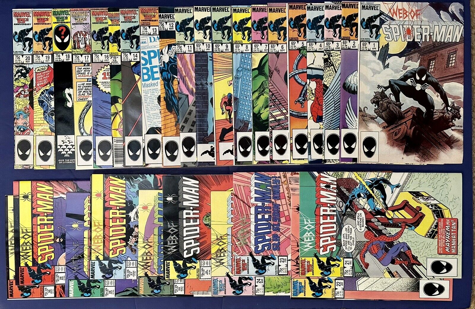 WEB OF SPIDER-MAN 1-30 COMPLETE RUN Many 9.6 9.8 Original Owner BOUGHT 1985 RARE