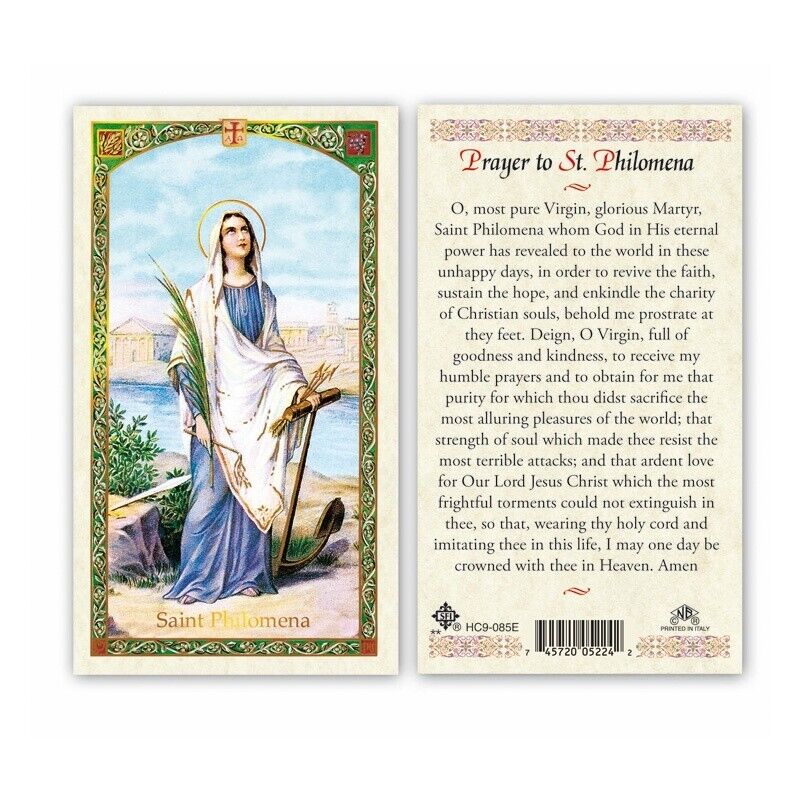 Saint Philomena Prayer to Laminated Prayer card