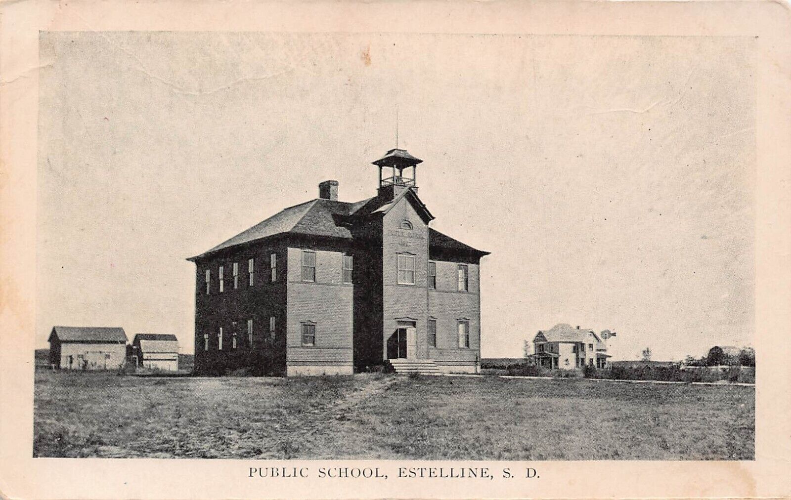 Estelline South Dakota SD Public School Postcard