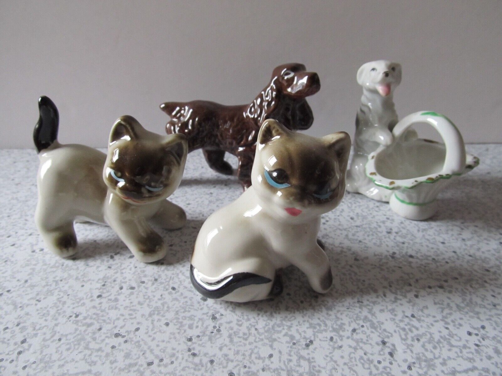 Vintage Ceramic Animal Menagerie Hand Painted Mini Lot Red Ware