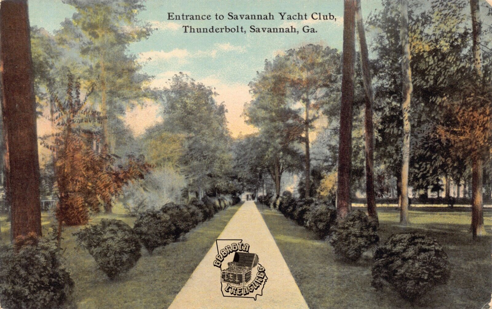 GA~GEORGIA~SAVANNAH~THUNDERBOLT~ENTRANCE TO SAVANNAH YACHT CLUB~C.1910