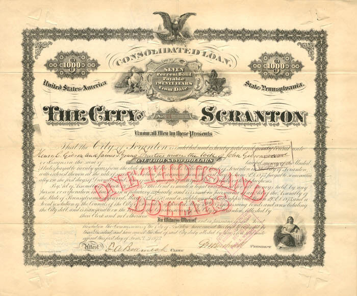City of Scranton - $1,000 - General Bonds
