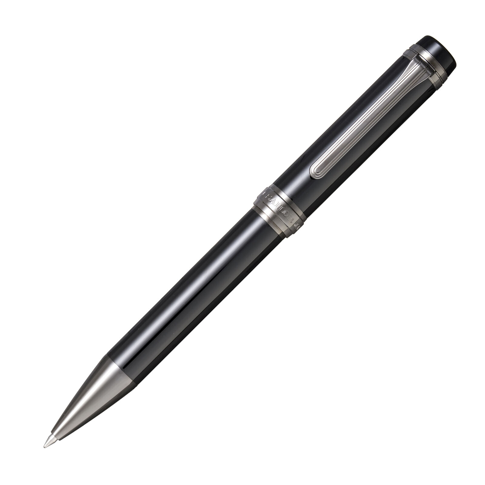 Sailor Cylint Ballpoint Pen in Black Stainless Steel with Silver Trim - NEW