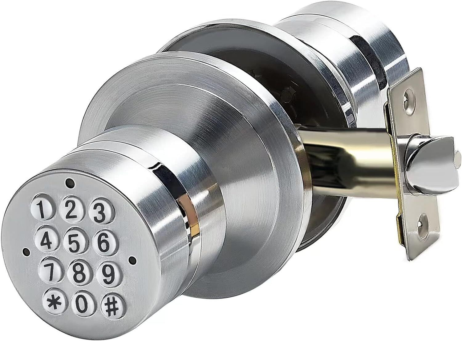 Keyless Electronic Entry Door Knob, Keypad Smart Door Knob, Interior Door Handle