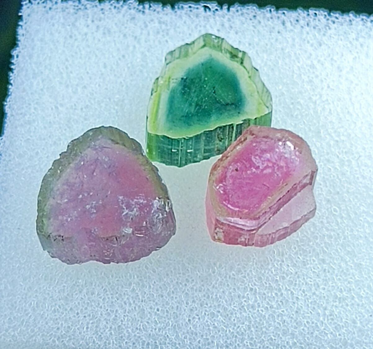 Pink And Green Slices Pcs With Nice Colour And Formation #3 Pcs