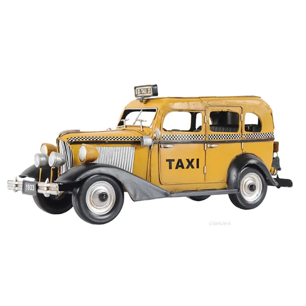 1933 Checker Model T Taxi Cab | Car Model W/ Circular Inserts & Hood Louvers