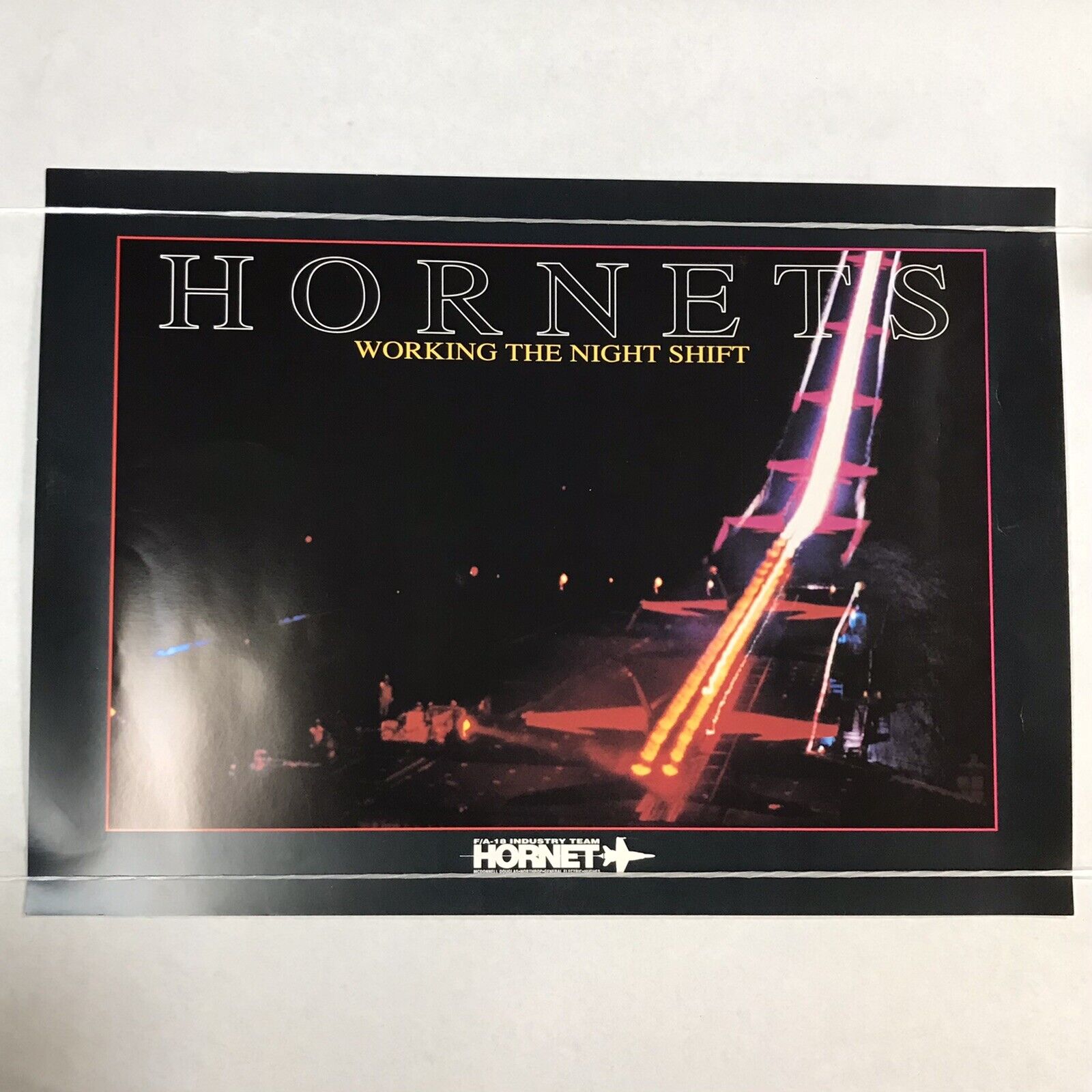 Vintage FA-18 Hornet Working the Night Shift Poster 25 x 18 Takeoff Time-Lapse