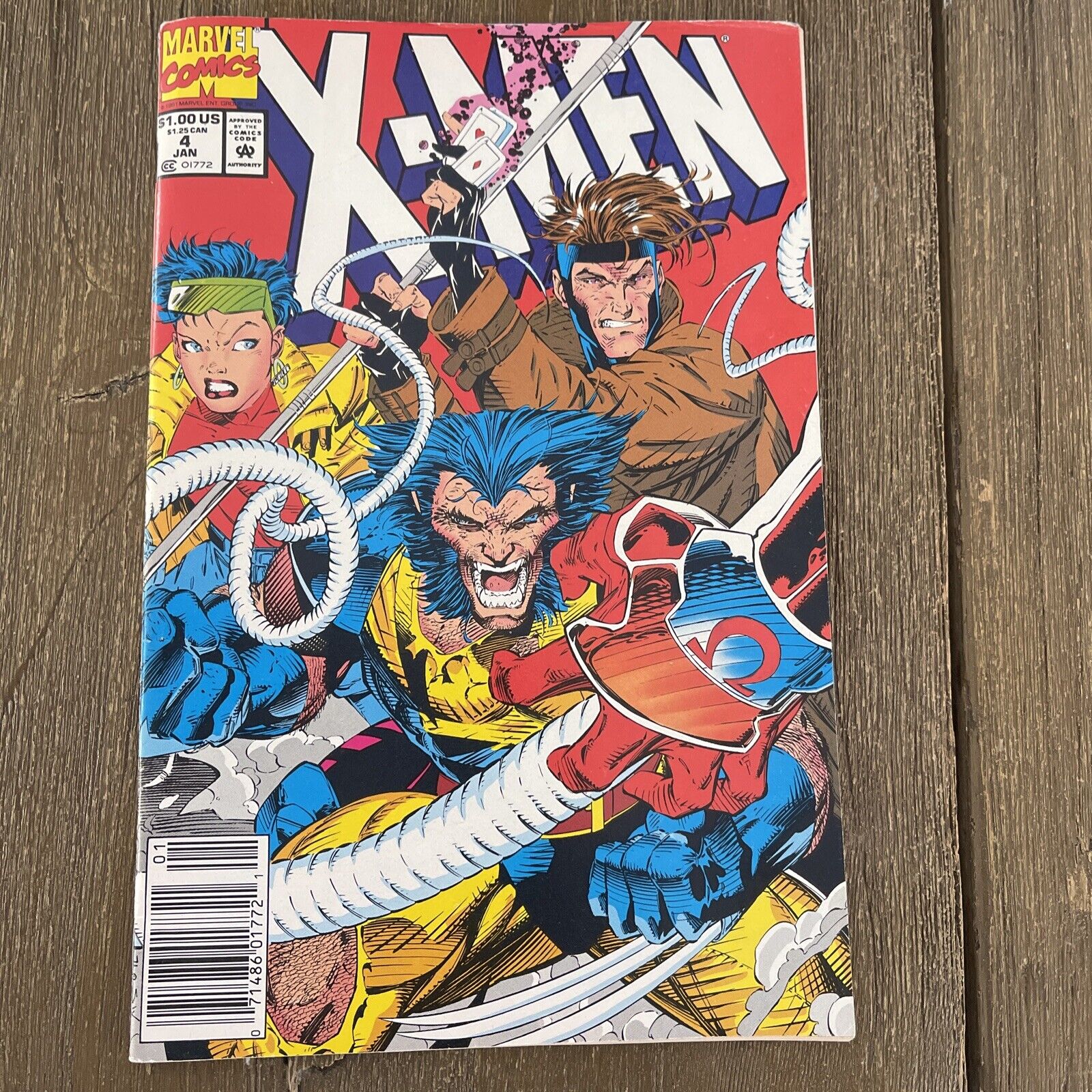 Marvel Comics Book X-Men 4 Jan Omega Red Jim Lee Gambit Wolverine 1991