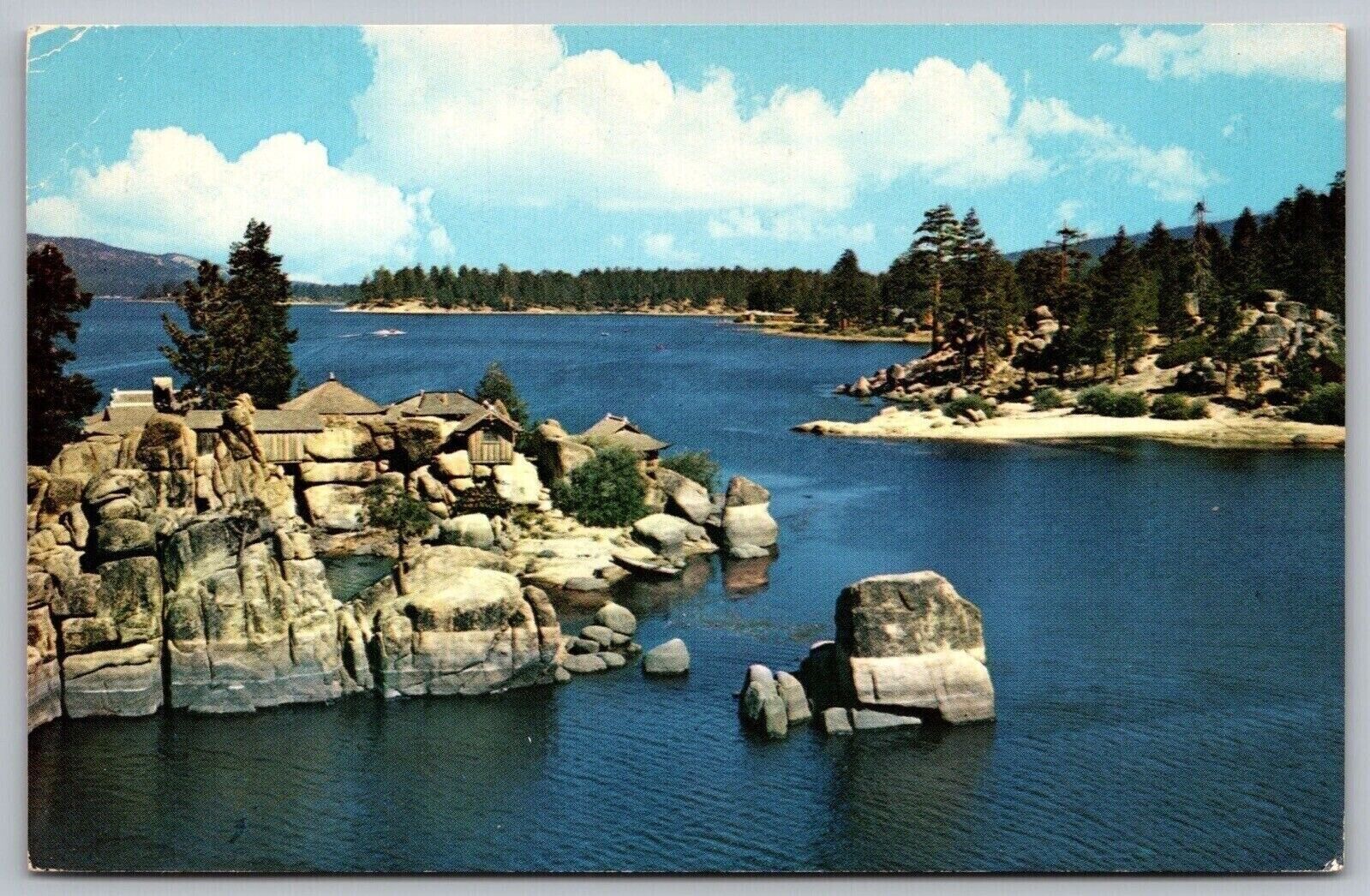 Big Bear Lake California San Bernardino Mountains Forest Cal CA Vintage Postcard