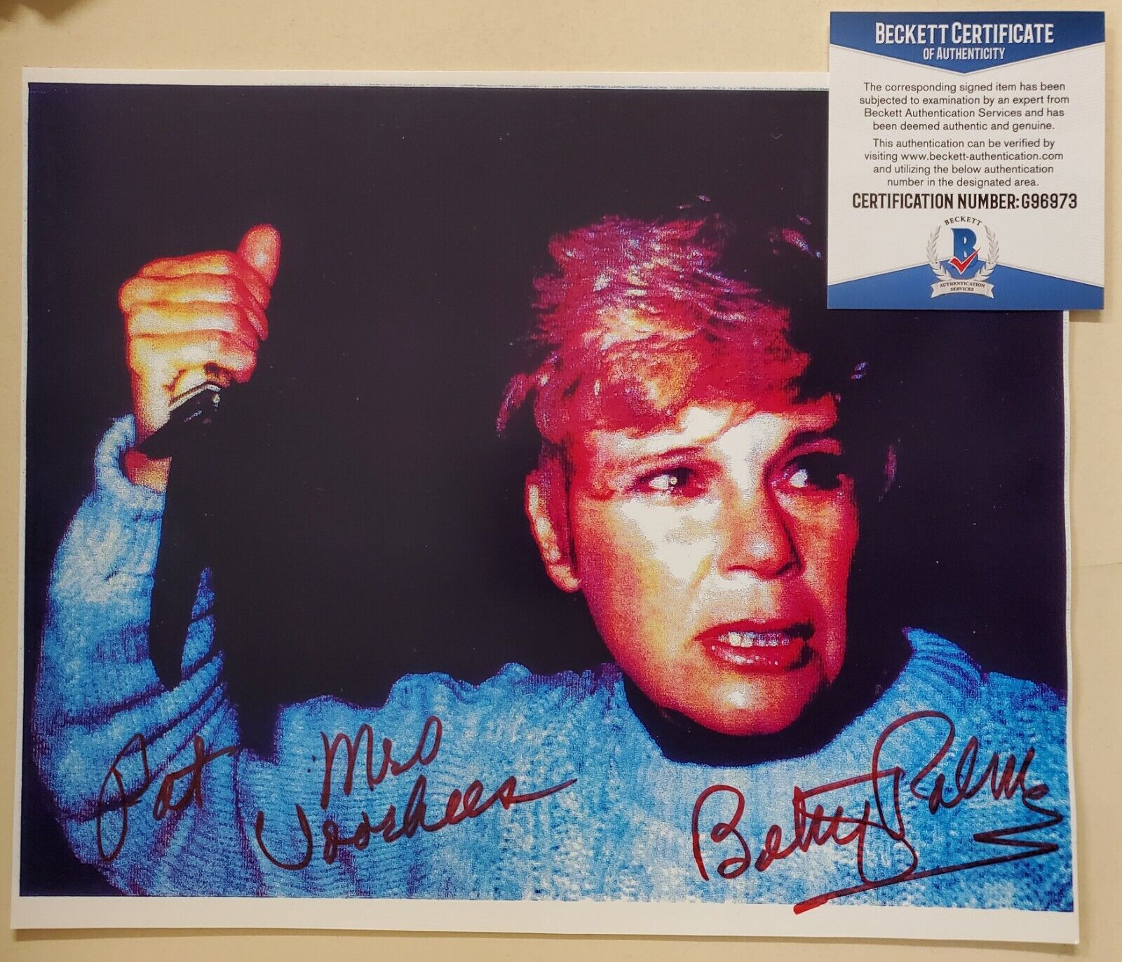 FRIDAY THE 13TH BETSY PALMER SIGNED AUTOGRAPHED  8x10 PHOTO TO PAT BAS COA