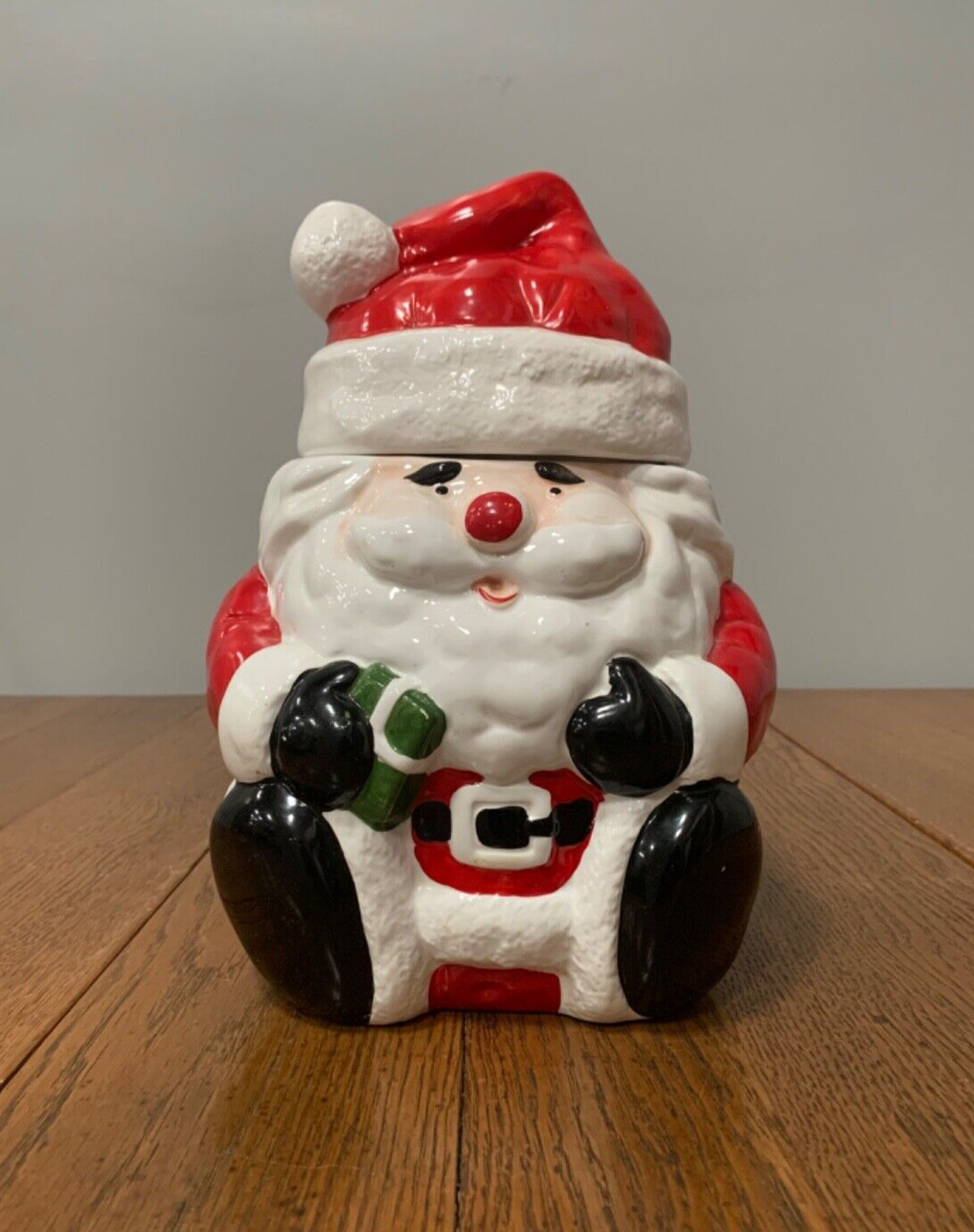 Vintage Celebrate The Season Traditional Santa Claus Cookie Jar