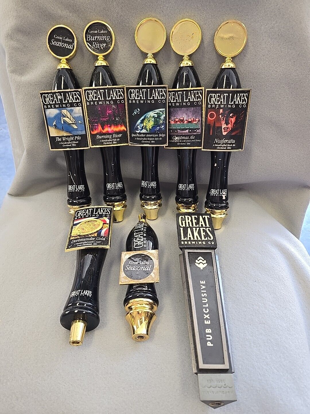 8 Different Great Lakes Brewing Co Gold Tap Handle Bar Man Cave Beer 
