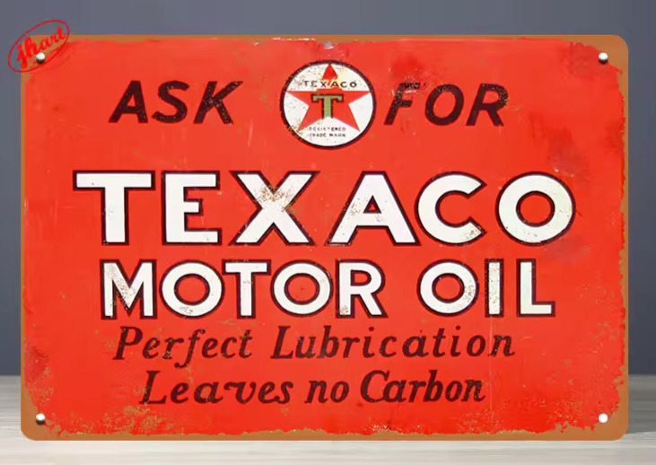 Texaco Motor Oil Vintage Novelty Metal Sign 12