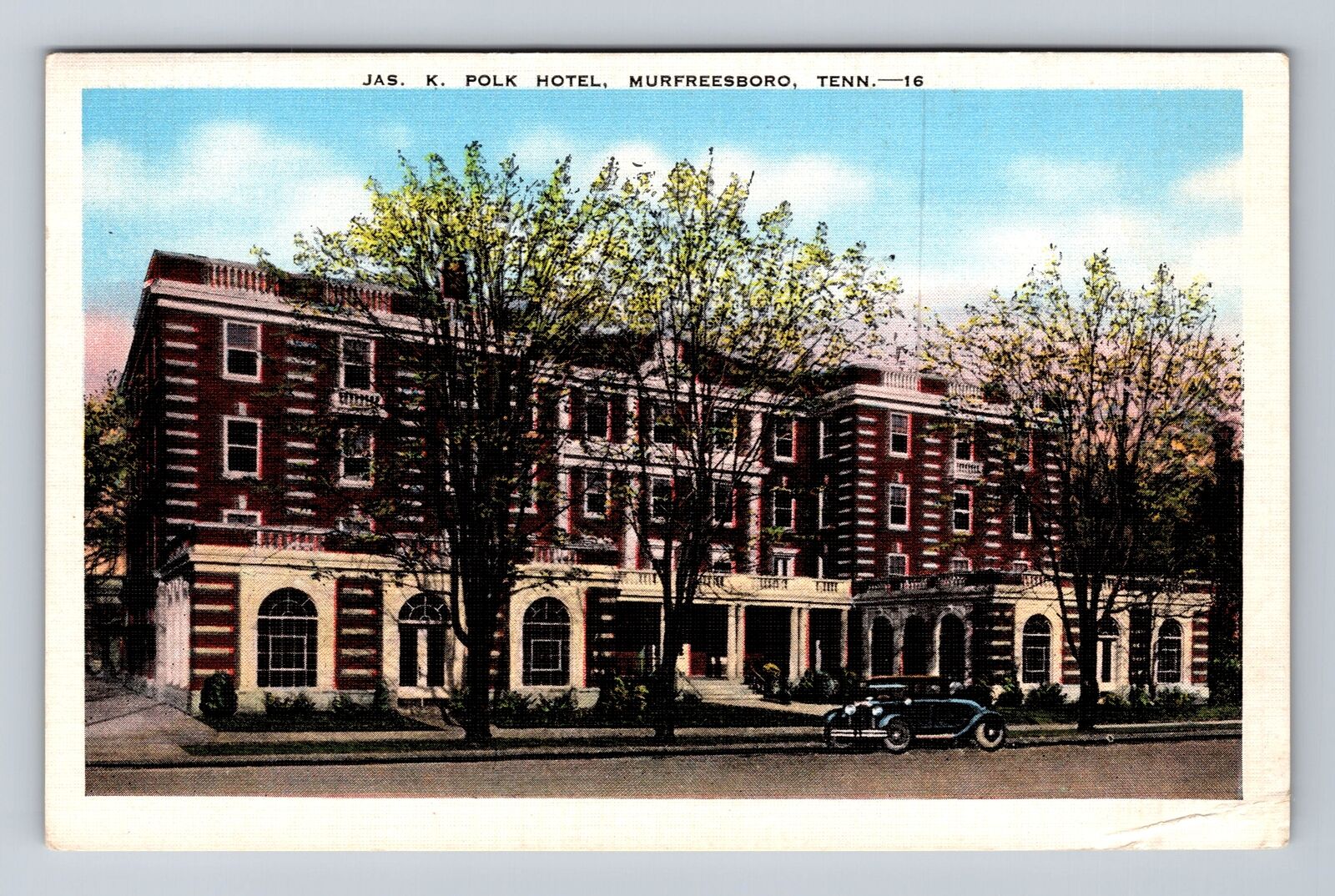 Murfreesboro TN-Tennessee, Jas. K. Polk Hotel, Advertising Vintage Postcard
