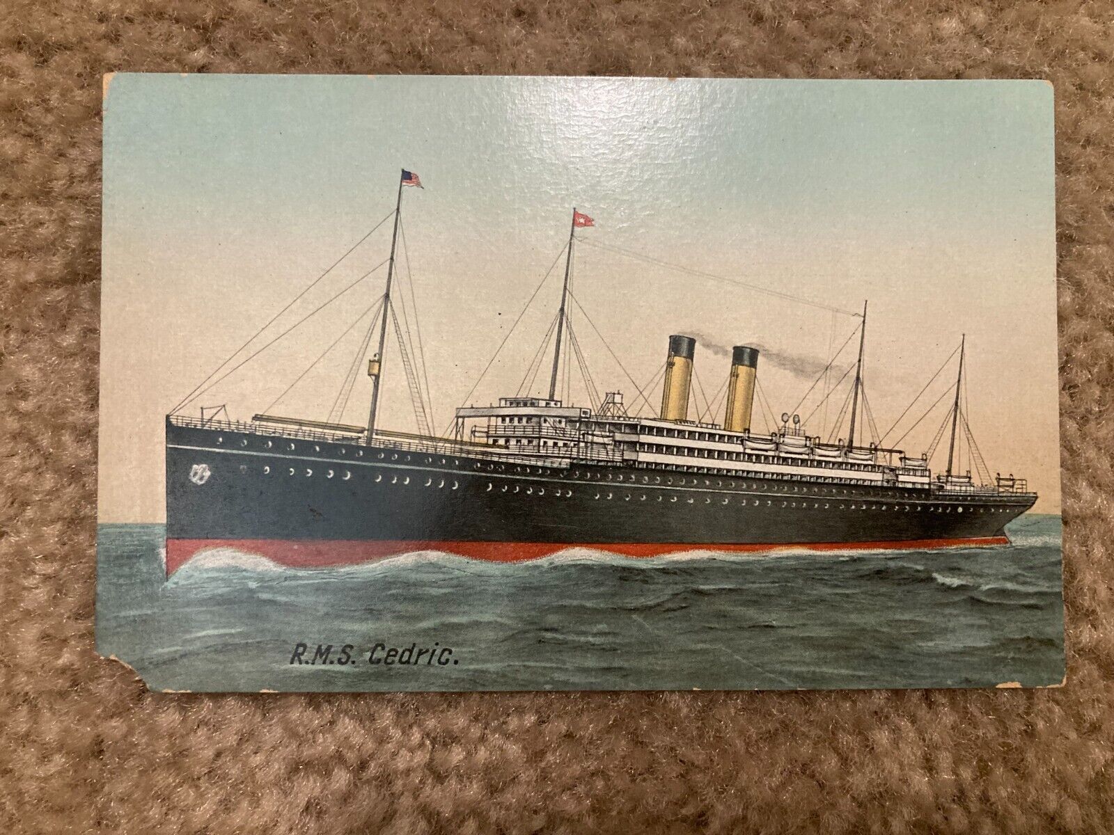 1913 R.M.S. Cedric Vintage Transportation Postcard