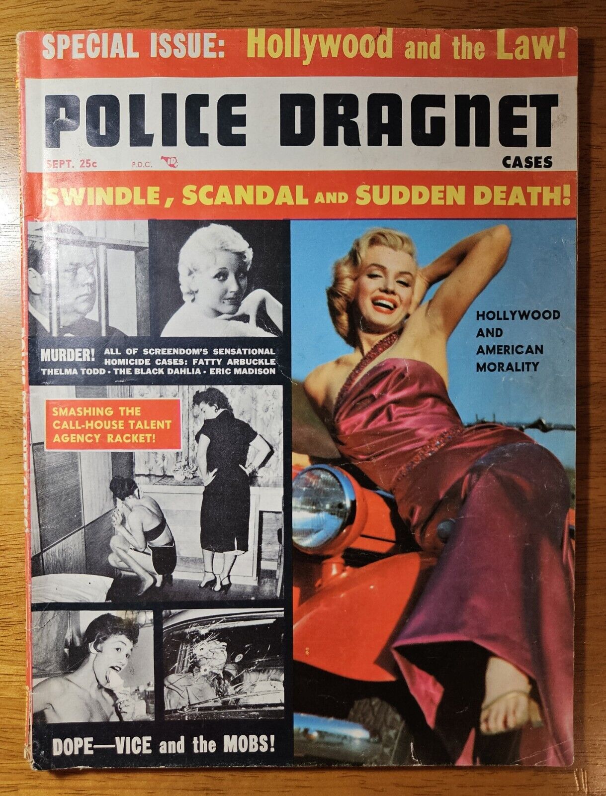 Police Dragnet Cases Magazine September 1955 Vol. 1 No. 5 Marilyn Monroe Cover