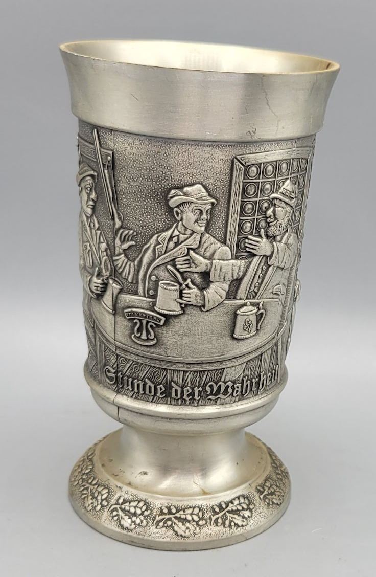 Vintage Frieling Zinn Pewter German Drinking Glass Goblet Chalice Cup Mug