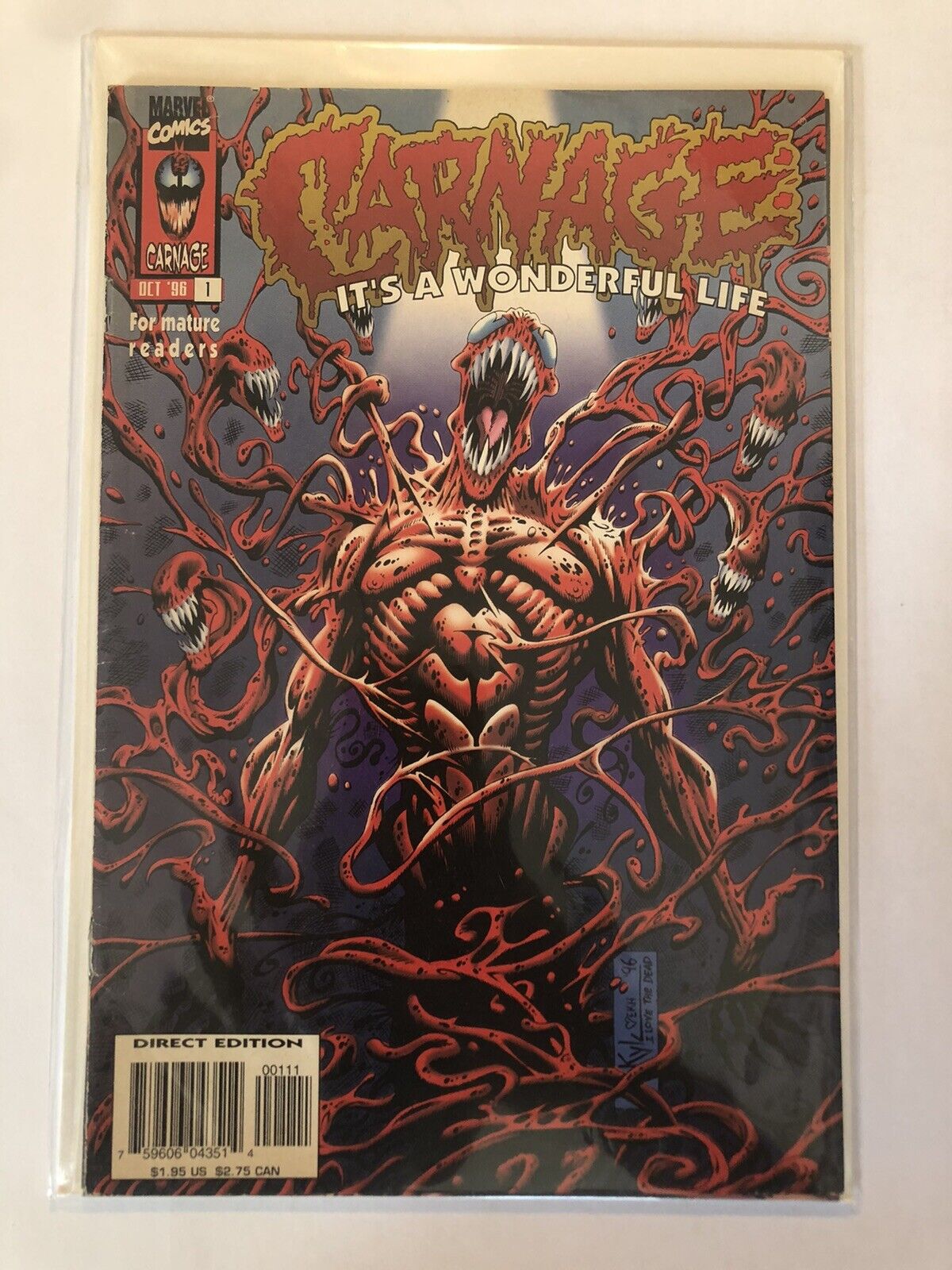 Carnage It's A Wonderful Life #1 (1996) Partial Carnage Origin Key Issue Marvel
