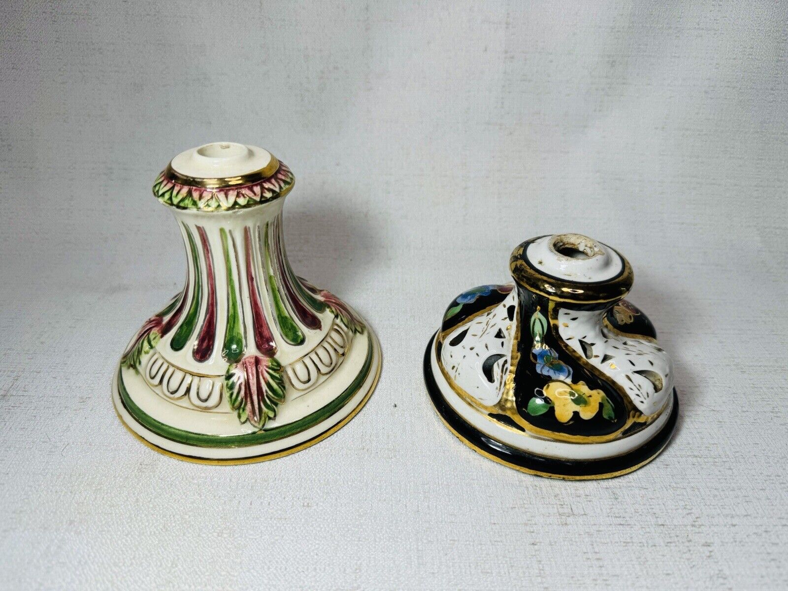 Italy Vintage Capodimonte Porcelain Lamp Bases (Bases Only)