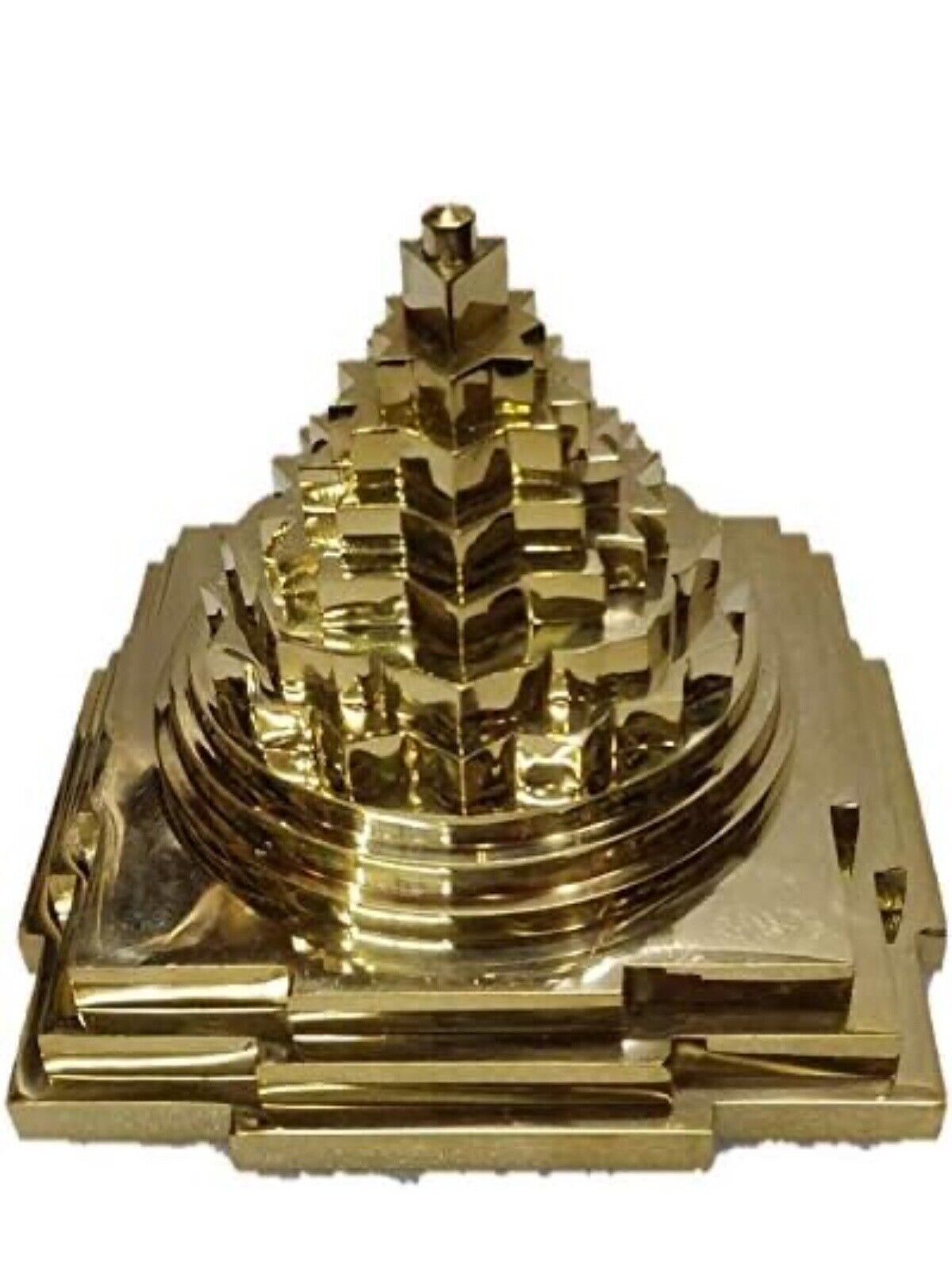 Brass Meru Shree Yantra (Brass-Gold_3 Inch X 3 Inch X 3 Inch)-100% Original