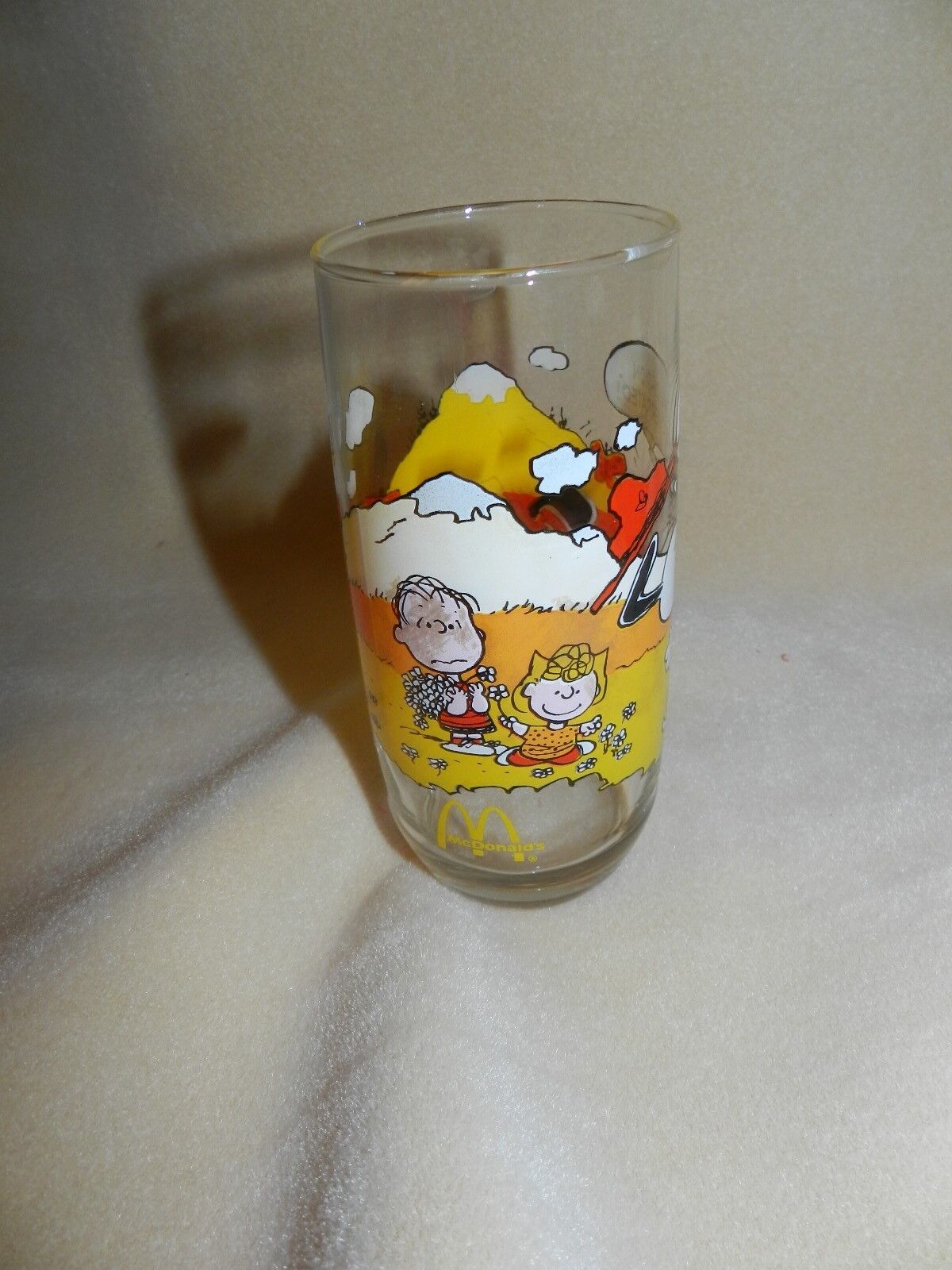 Vintage McDonalds Camp Snoopy Peanuts Drinking Glass Charlie Brown NEW MINT
