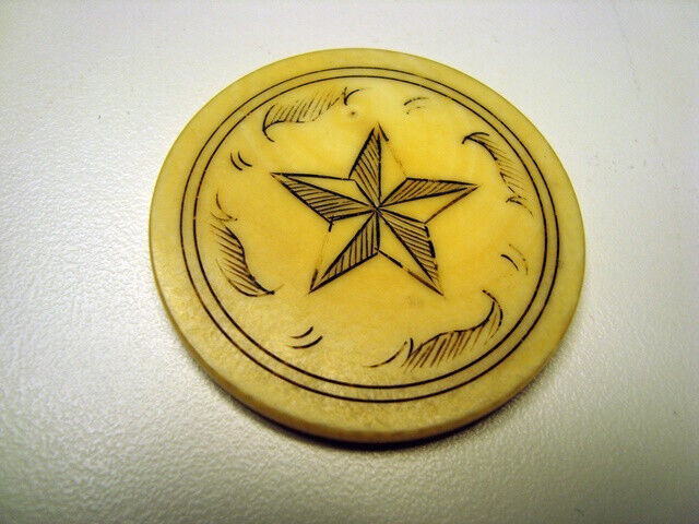 Circa 1880s Old West Poker Chip, 5-Pointed Star, Version #3