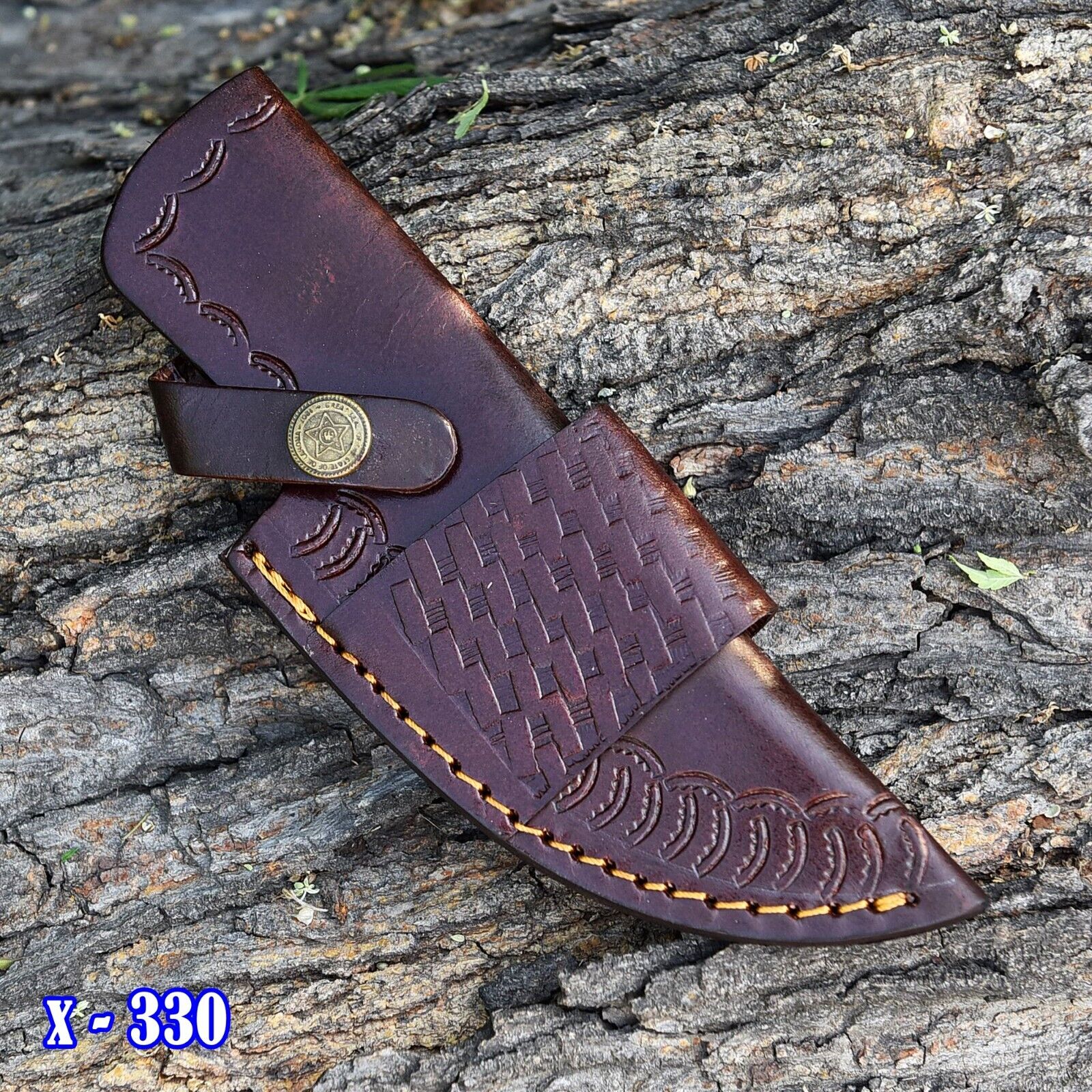 Handmade fixed blade knife leather sheath vertical carry horizontal scout carry