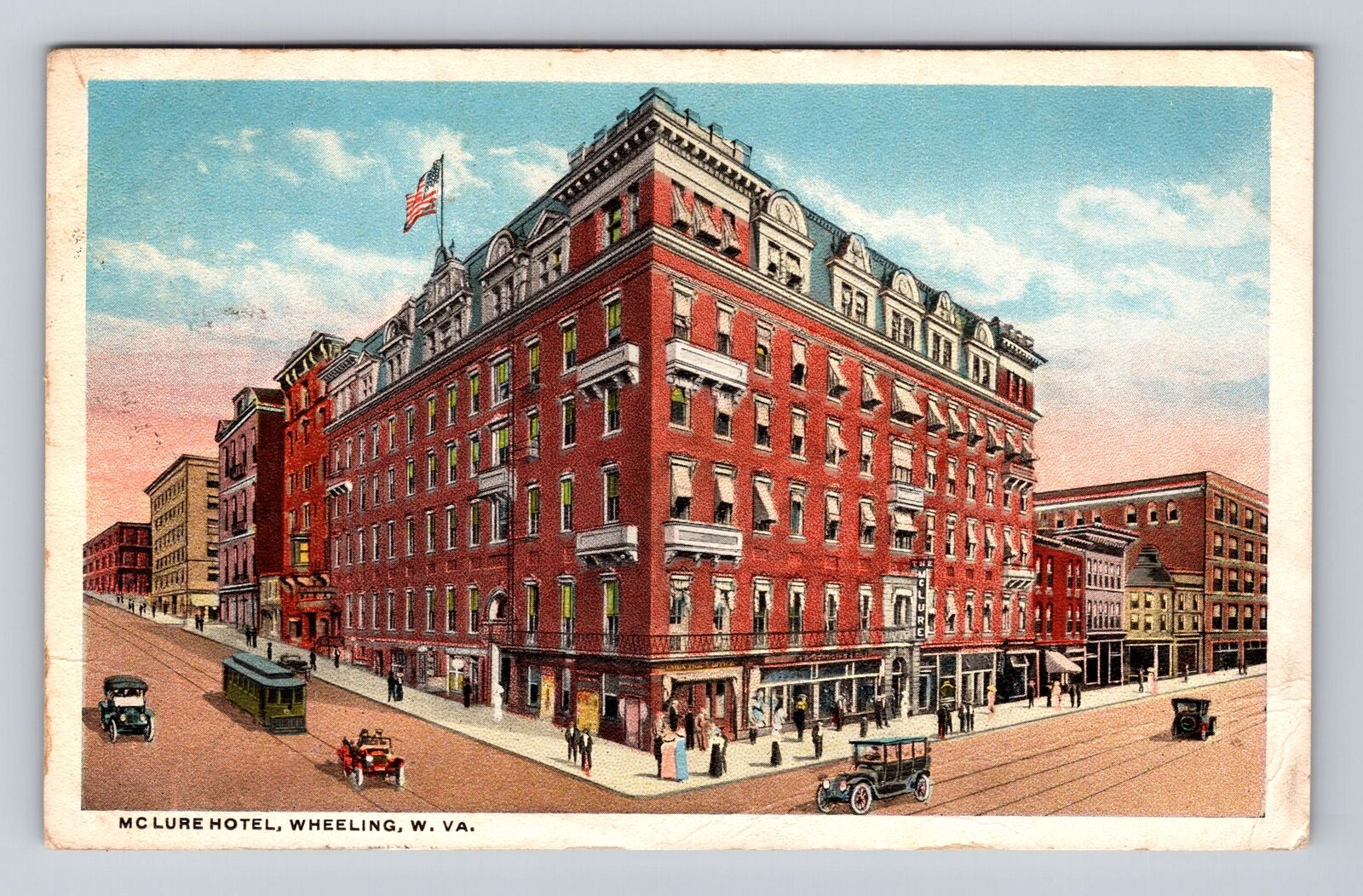 Wheeling WV-West Virginia, McLure Hotel, Advertisement, Vintage c1916 Postcard