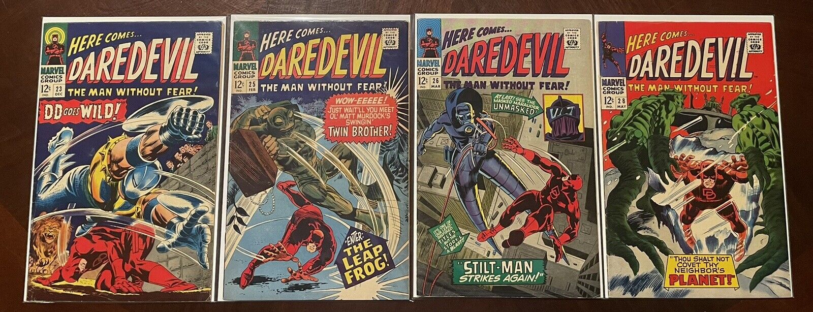 Daredevil Lot 23, 25, 26 & 28 1966 1st Appearance The Leap Frog