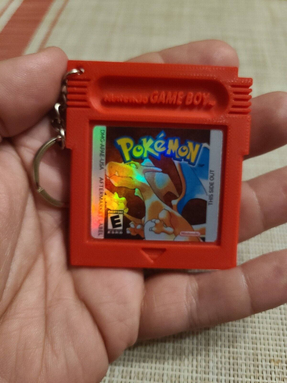 Pokémon Red keychain Game Boy Gameboy Nintendo cartridge Pikachu retro anime
