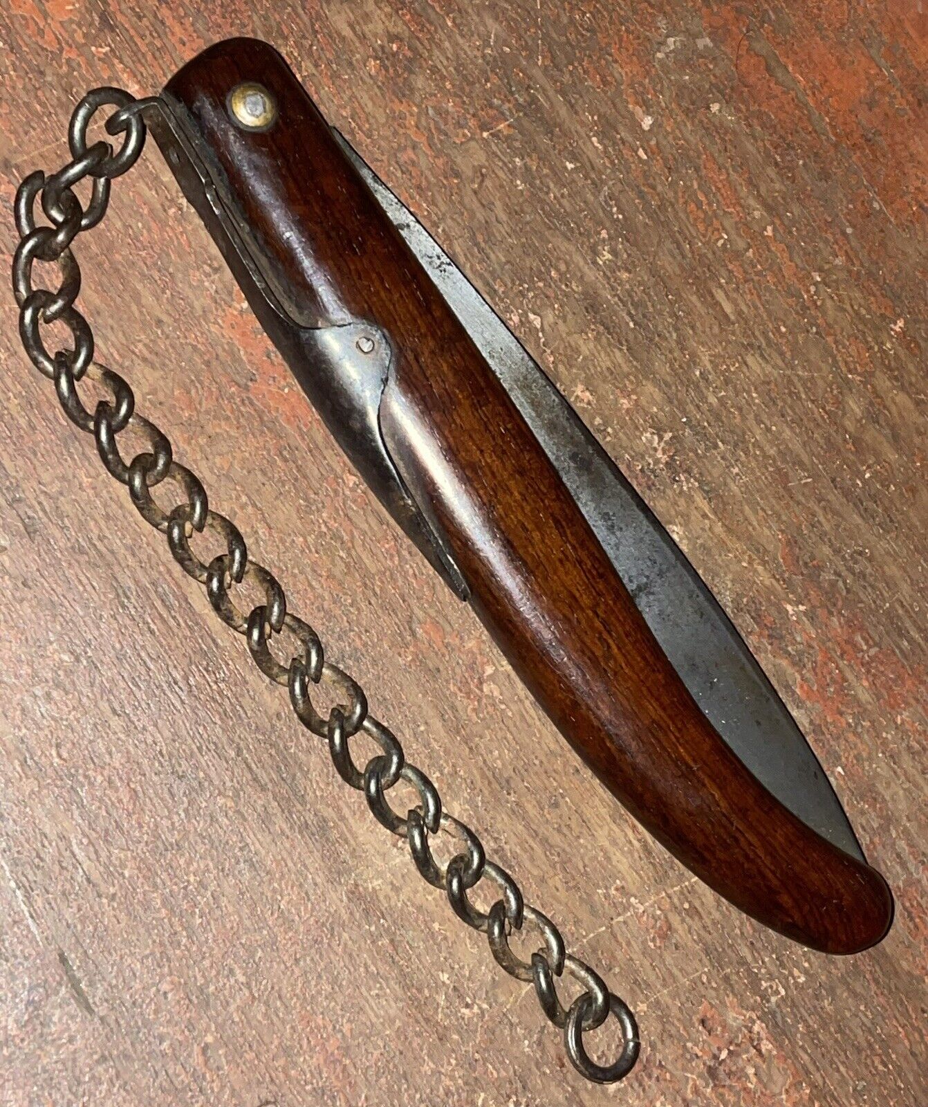 WWI WW1 French Courveux Folding Trench Knife Dagger Original Pull Chain RARE