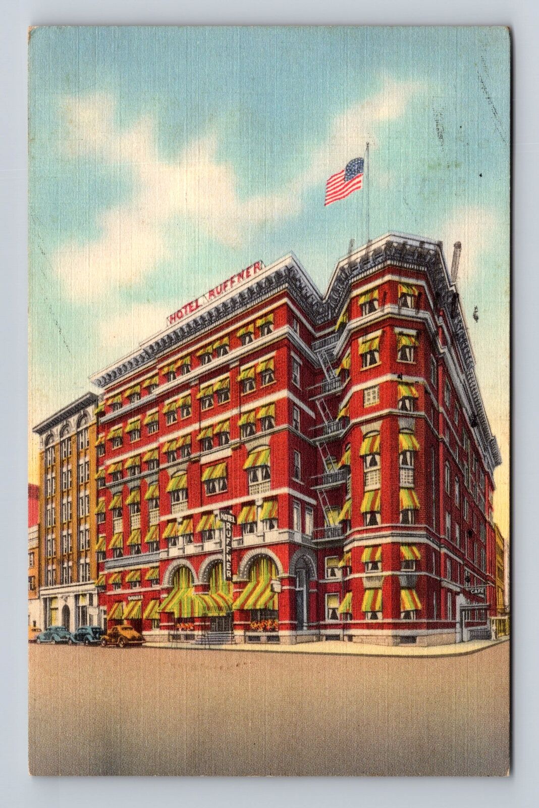 Charleston WV-West Virginia, Hotel Ruffner, Advertise, Vintage c1941 Postcard