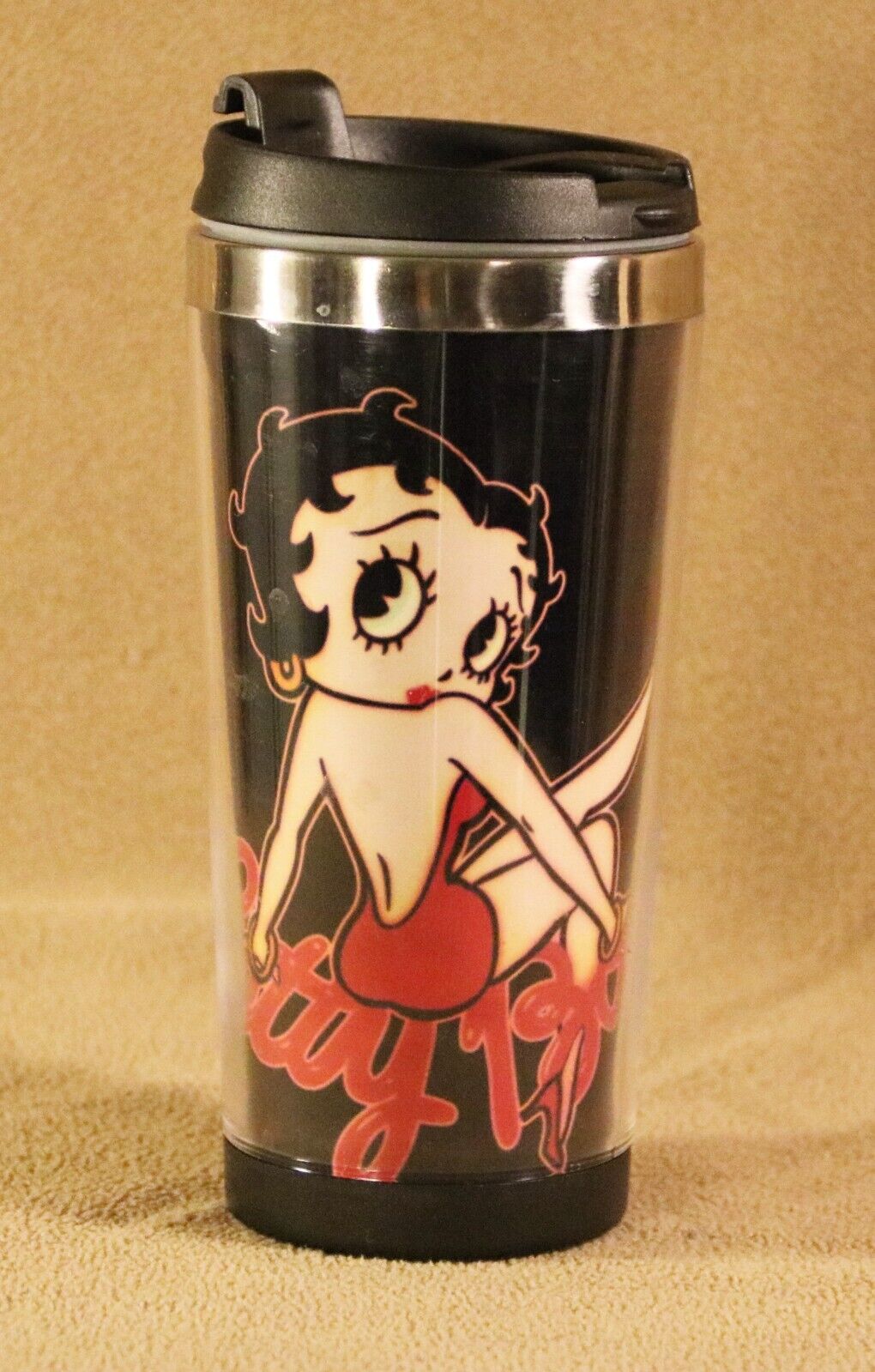 Betty Boop 16oz Travel Mug Black See pictures and description