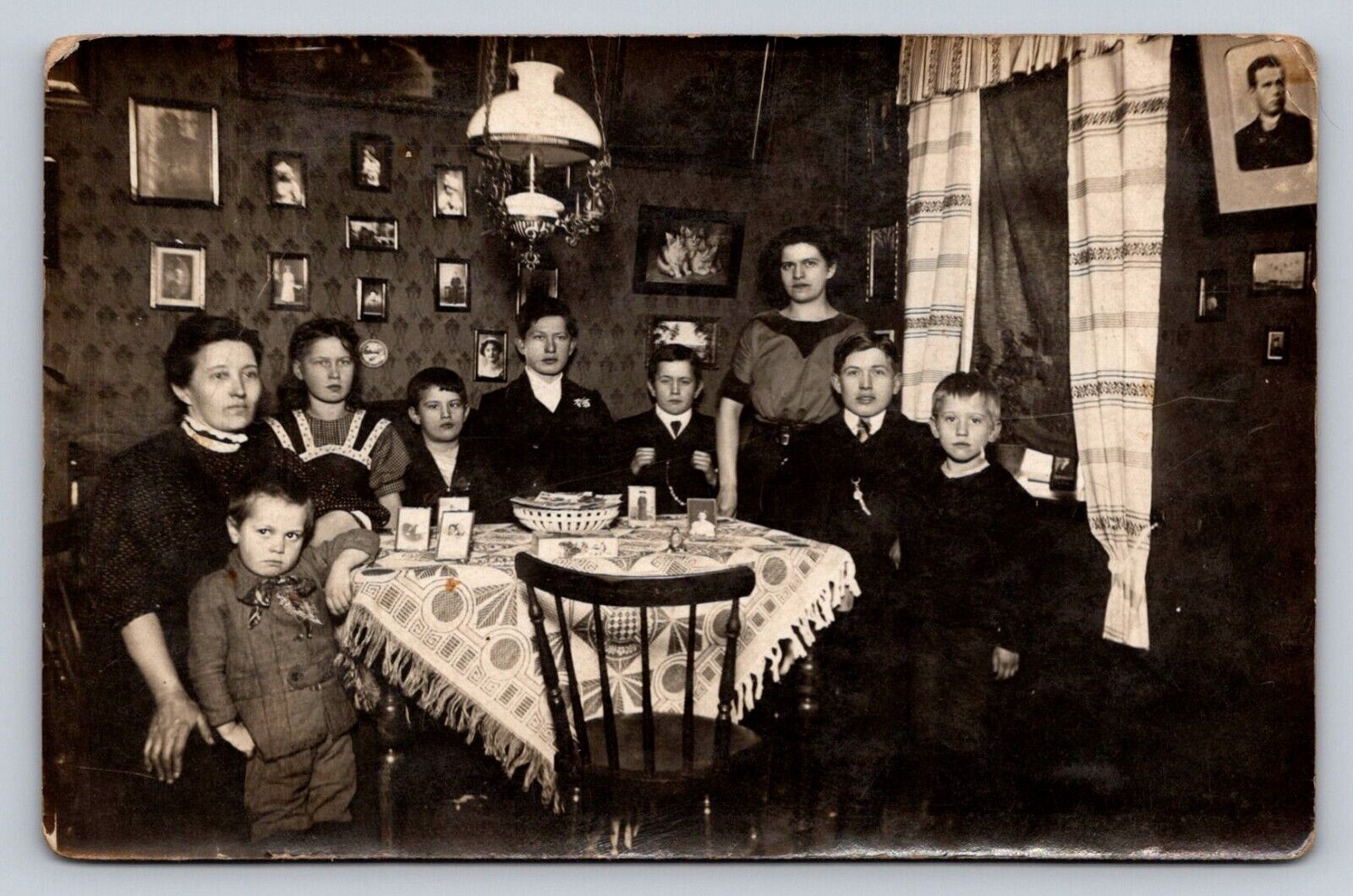 RPPC Family People Dining Room Table Real Photo P176