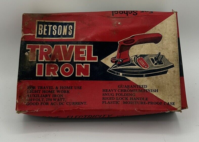 Betson’s Travel Iron Folding Chrome Plated New In Box