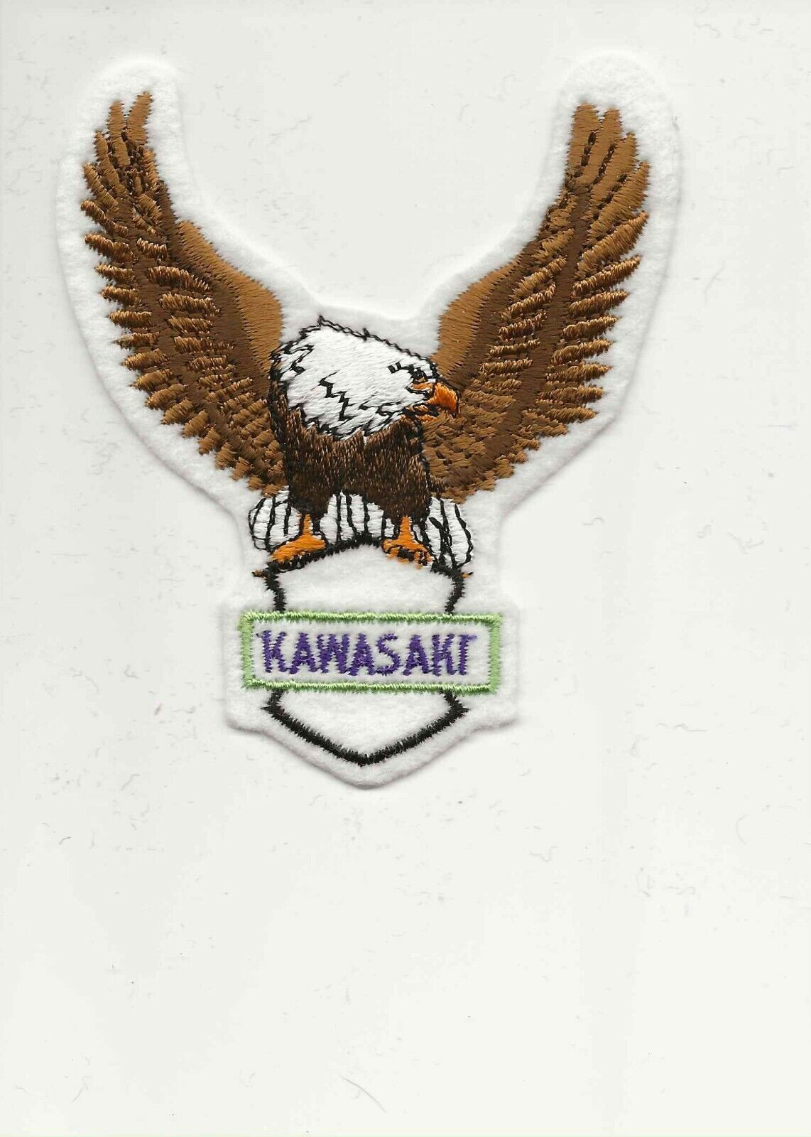 Vintage Kawasaki Patch With Eagle, Kawasaki Motorcycle Patch