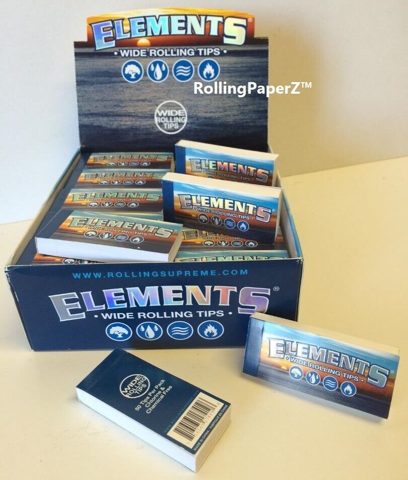 ELEMENTS 10 Packs 50 Tips per Pack = 500 WIDE ROLLING TIPS -  USA