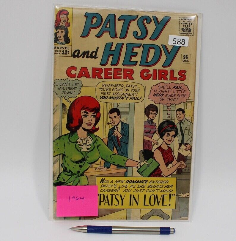 Patsy and Hedy Marvel Comic - 96 Oct 1964 - Good Condition in Plastic
