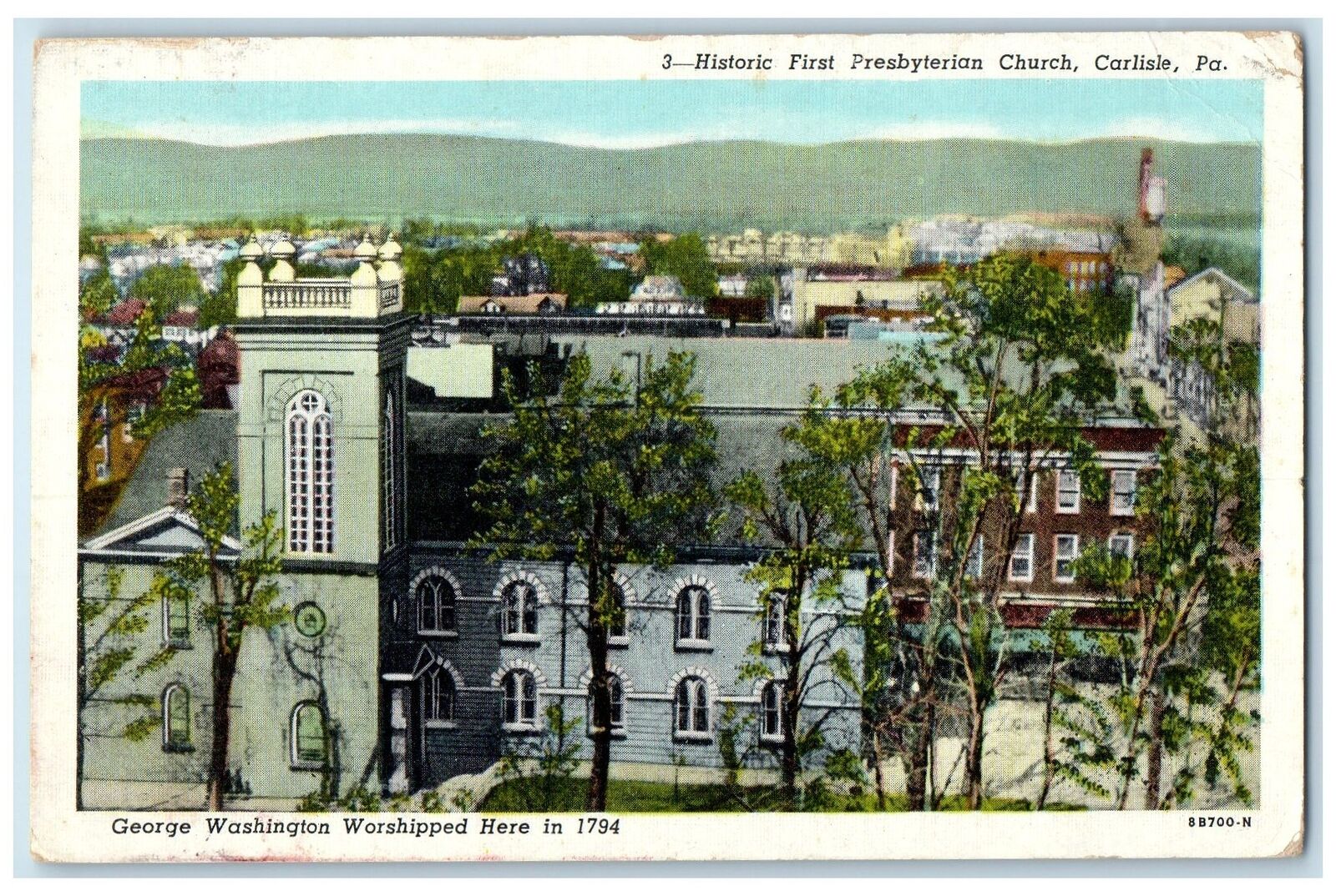 c1920\'s Historic First Presbyterian Church Carlisle Pennsylvania PA Postcard