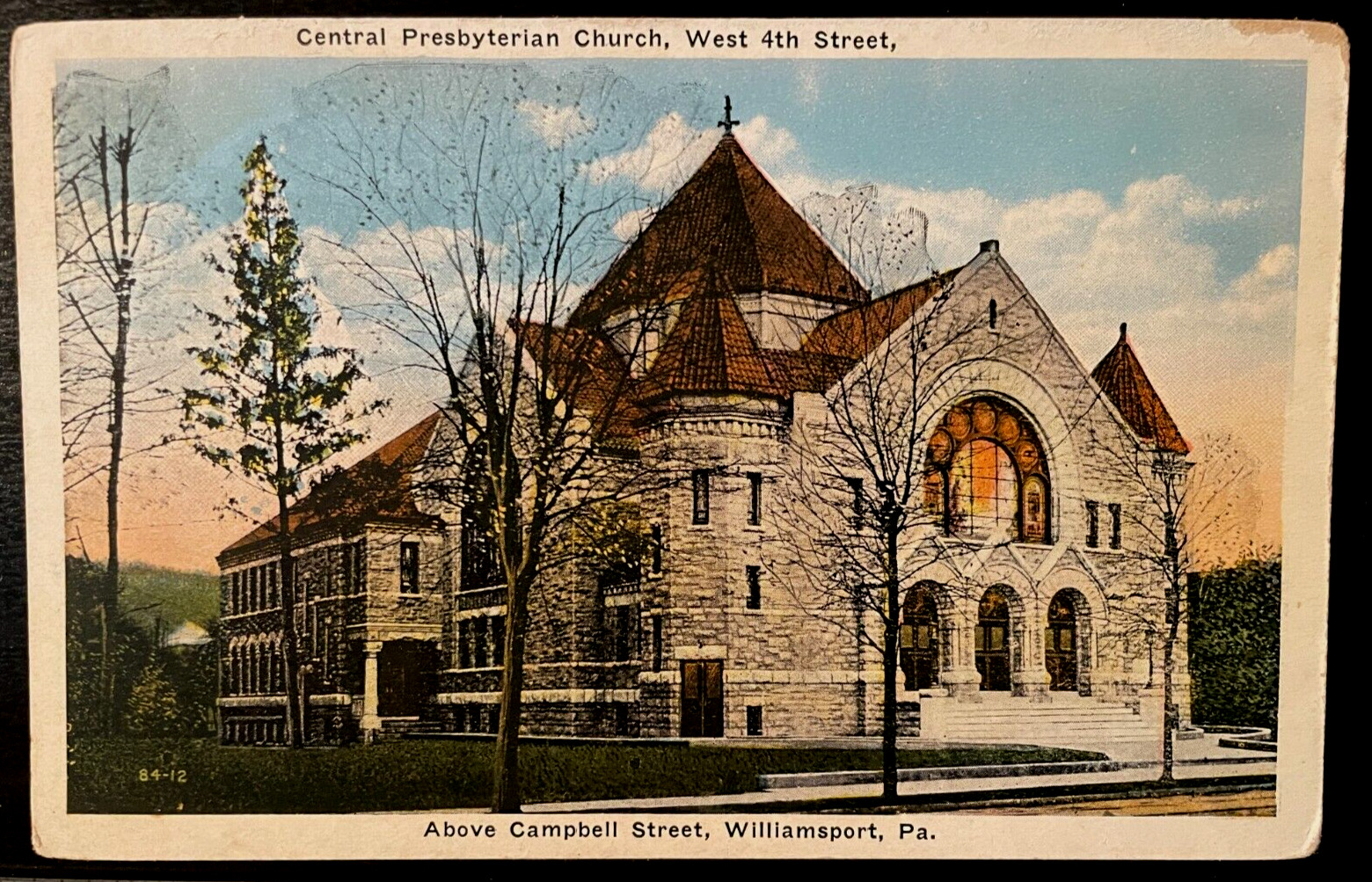 Vintage Postcard 1915-1930 Central Presbyterian Church, Williamsport, PA