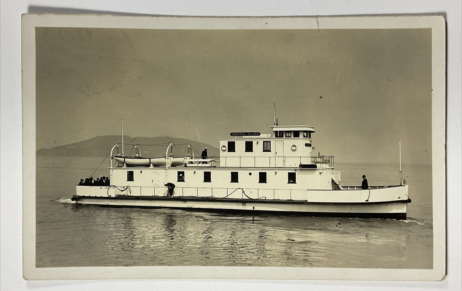 c 1920 USS Admiral Glass Steamer Ferry Real Photo Postcard RPPC Henry Glass