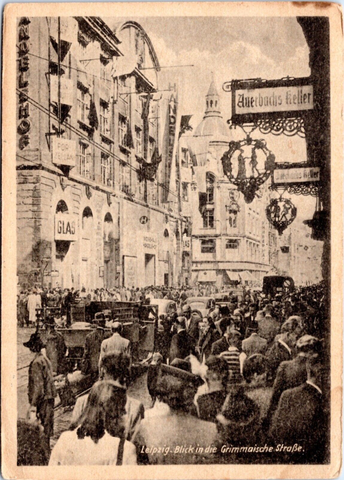 Postcard Germany - Leipzig: view of Grimmaische Straße