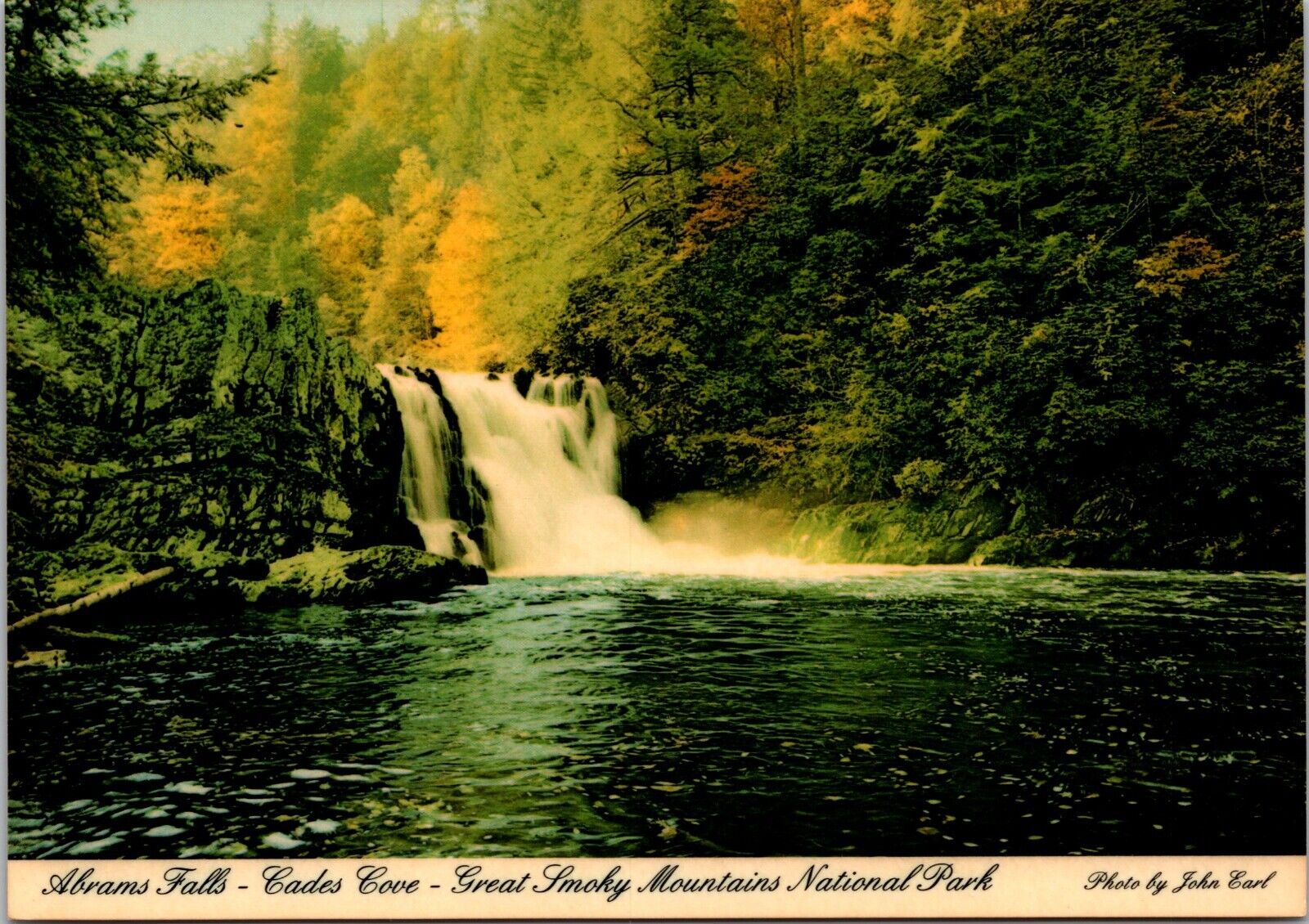 Postcard Abrams Falls Cades Cove Great Smoky Mtn National Park4 x 6 [cf]