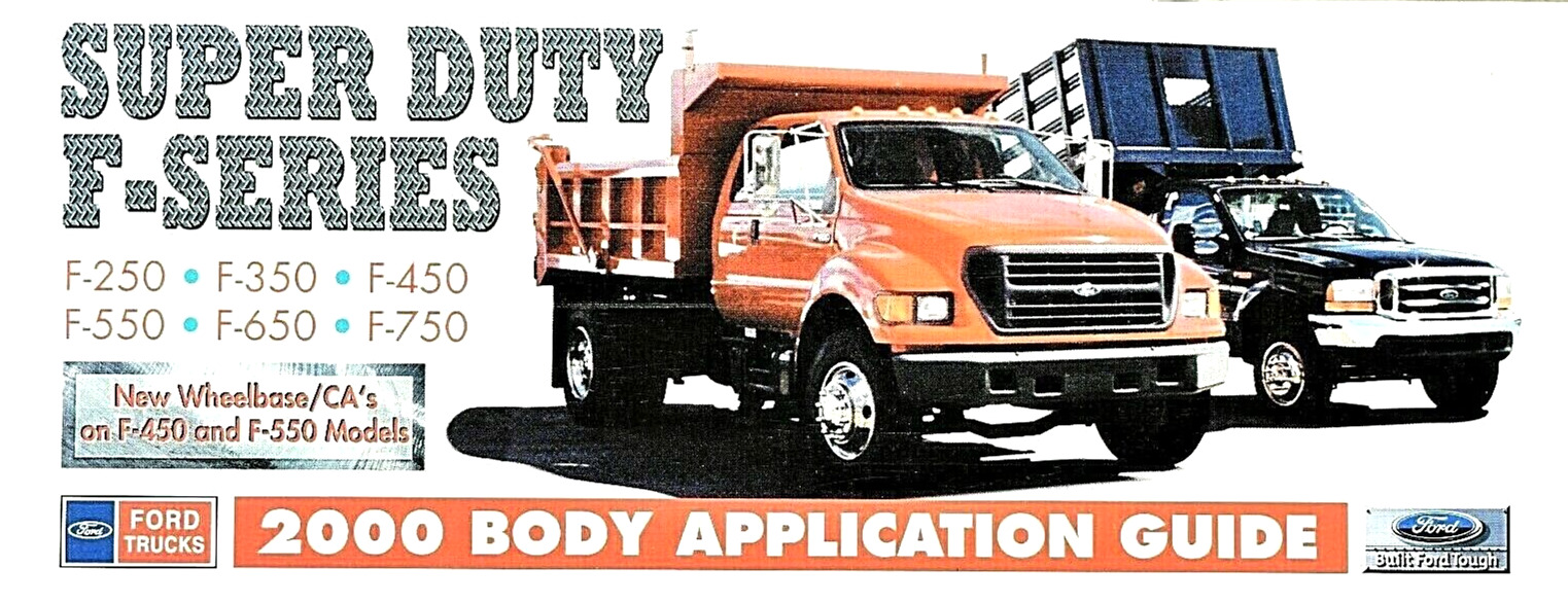 2000 FORD F-250 TO F-750 SUPER DUTY BODY BUILDERS GUIDE BROCHURE ~ 20 PAGES