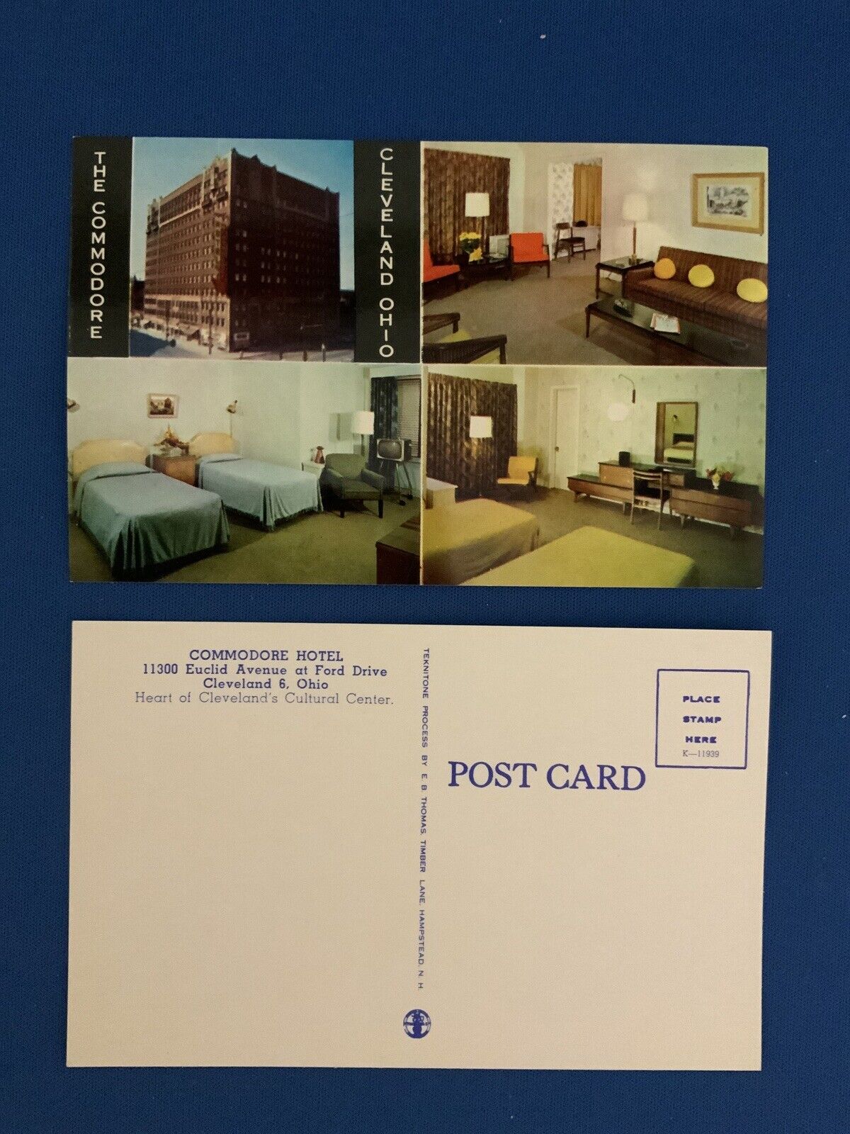 Commodore Hotel Cleveland, Ohio..  Vintage Postcard
